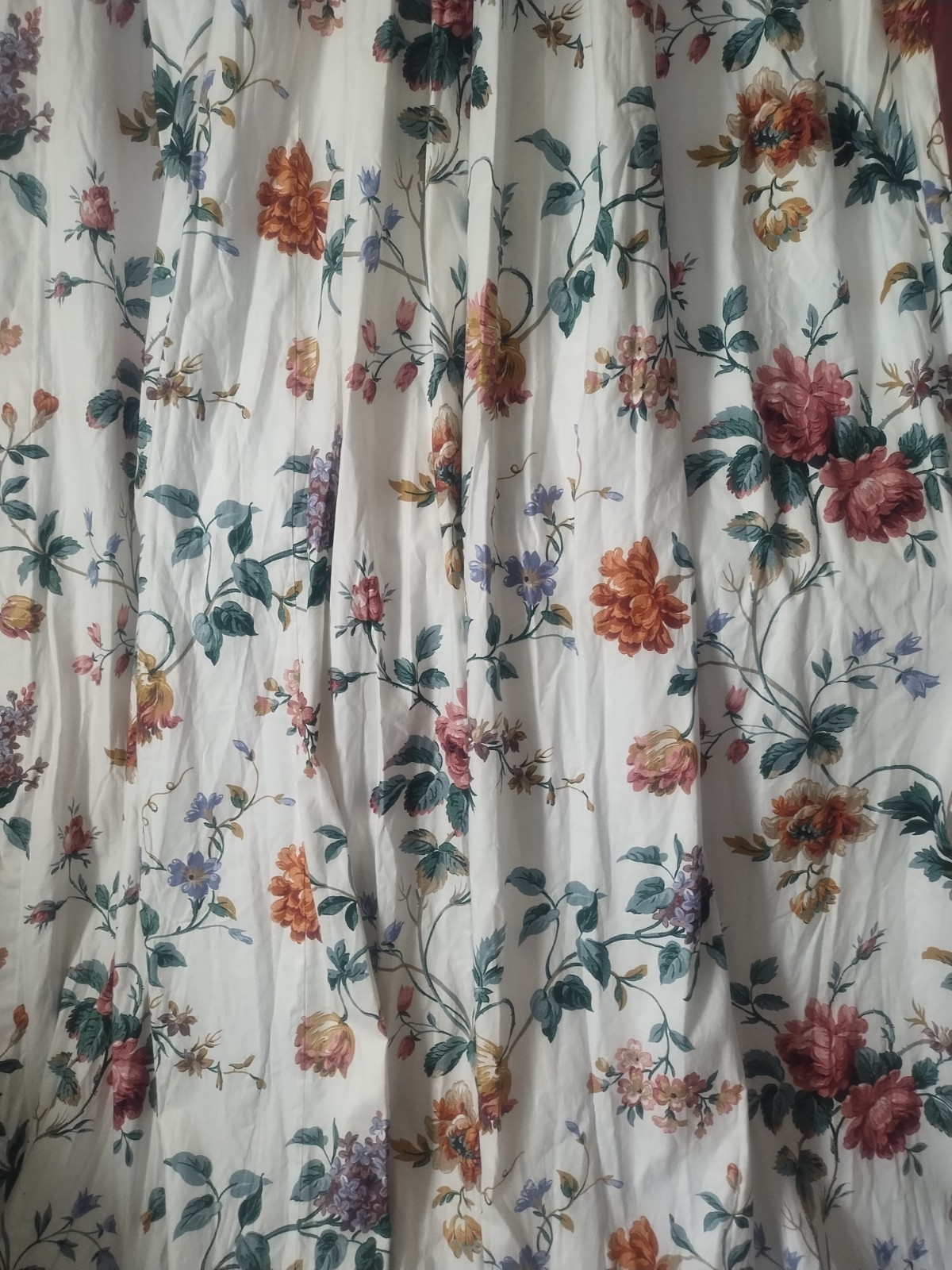 2 Custom Made Lined Jacobean Floral Drapery Panels 76″Wx 90″ L Pinch Pleated