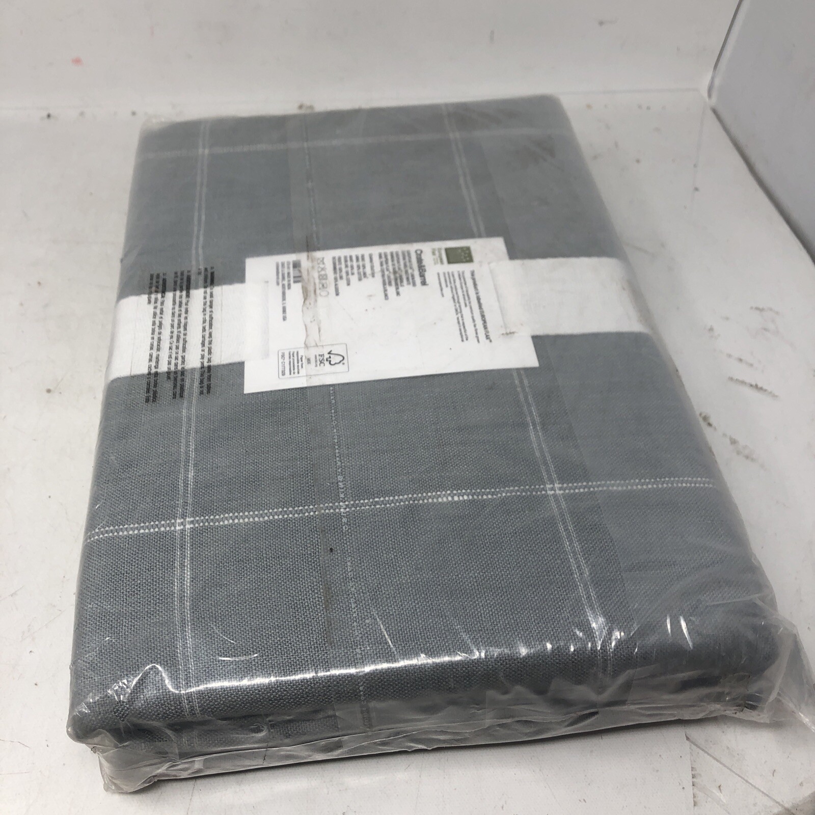 Crate & Barrel Curtain Panel Mist/white 52 x 84 in 1pc