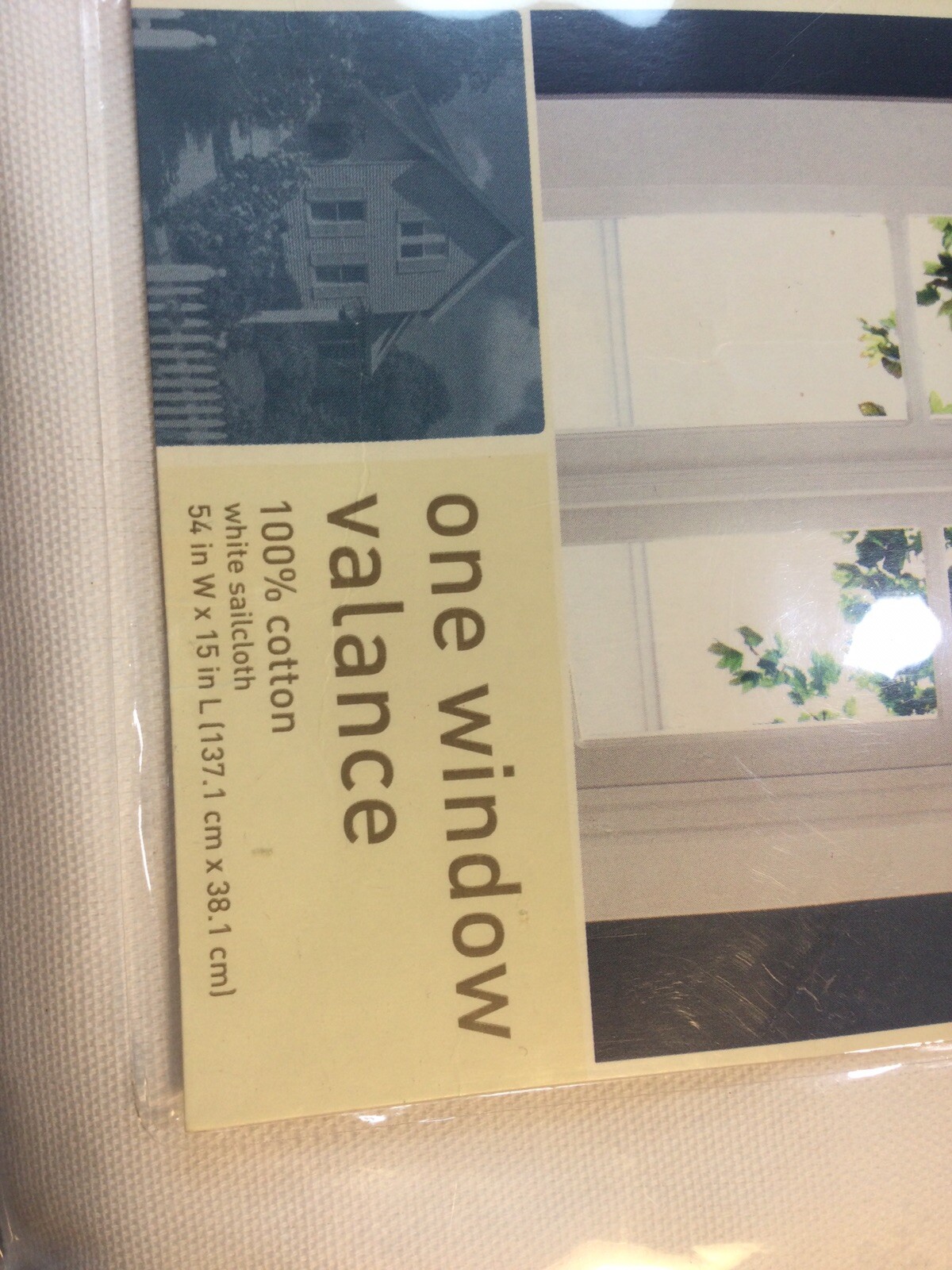 White Sailcloth Window Valance 54” Width x 15” Length