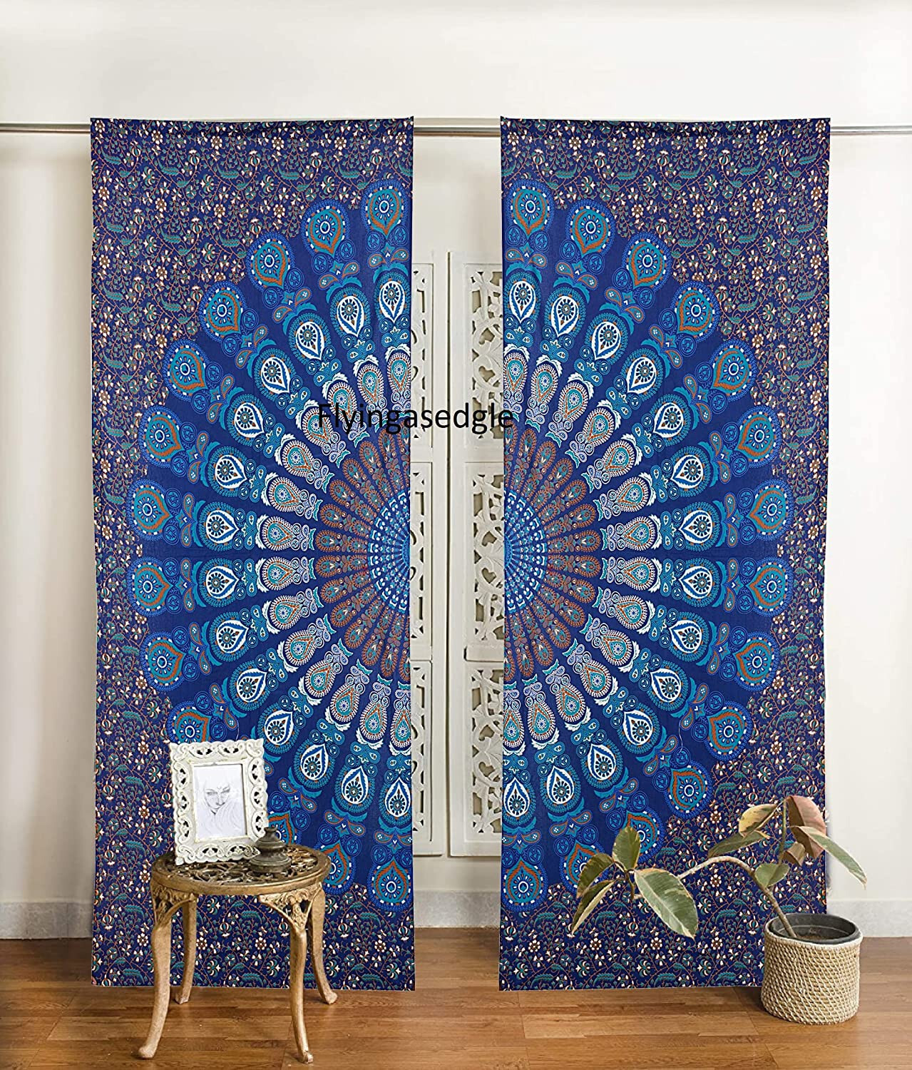 Mandala Door Window Curtain Drape Panel Scarf Valances Indian Hippie Curtains