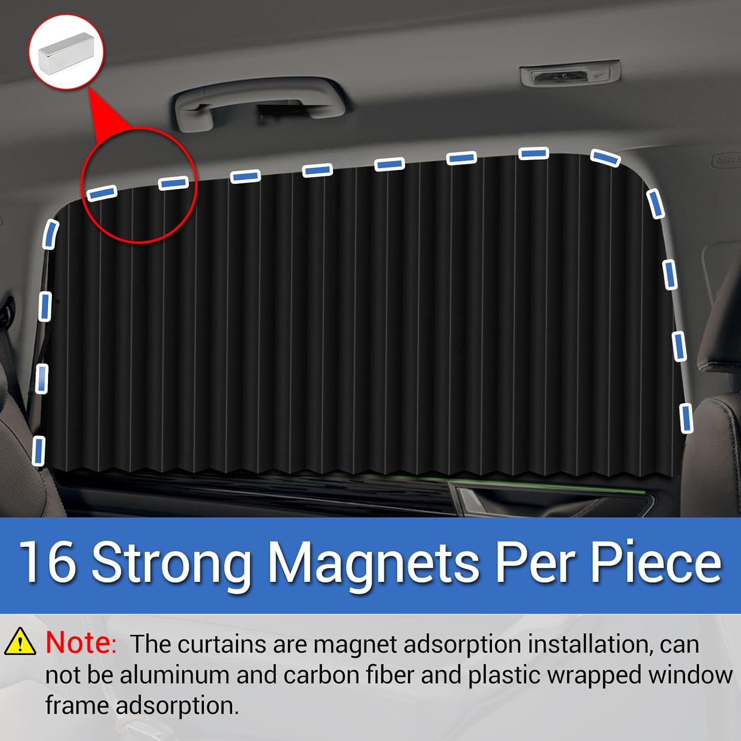 4Pcs Car Window Shades UV Block Privacy Curtains Side Covers Van SUV Truck Black