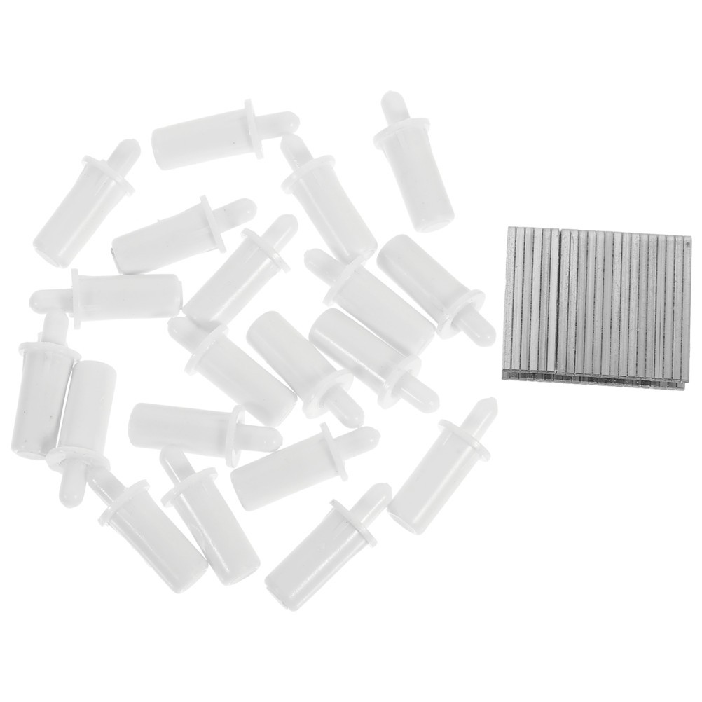 40Pcs Window Shutter Repair Pins Durable Plastic and Stainless Steel White