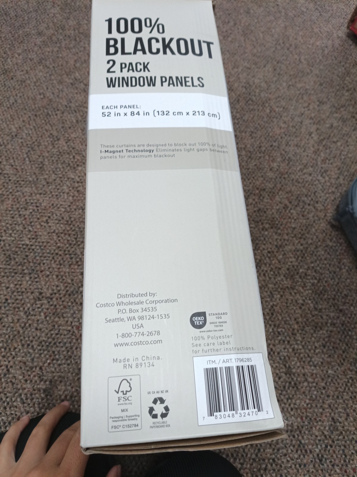 100% Blackout Magnetic Privacy Curtain Panels 2 Pack Gray 52 x 84 Grommet