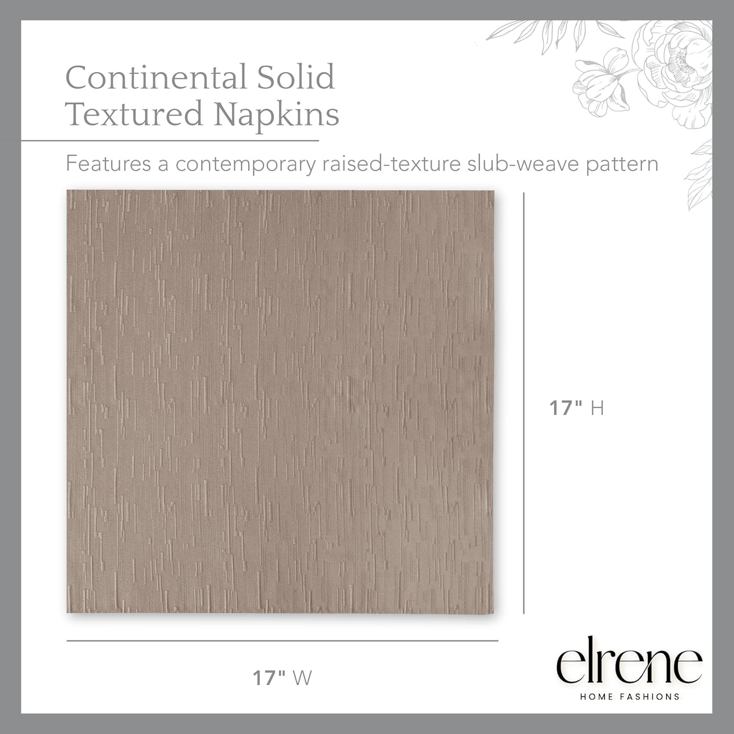 Home Fashions Continental Solid Texture Water and Stain Resistant Fabric Dining