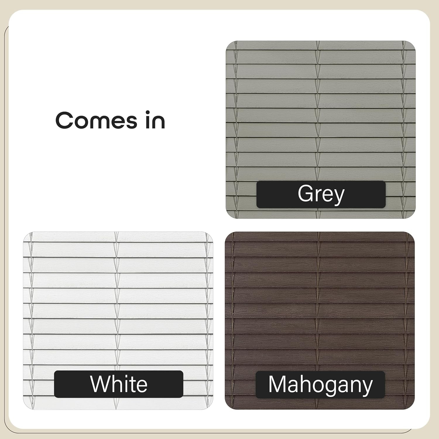 Mahogany Cordless Room Darkening Faux Wood Blinds – 36×52 Inches