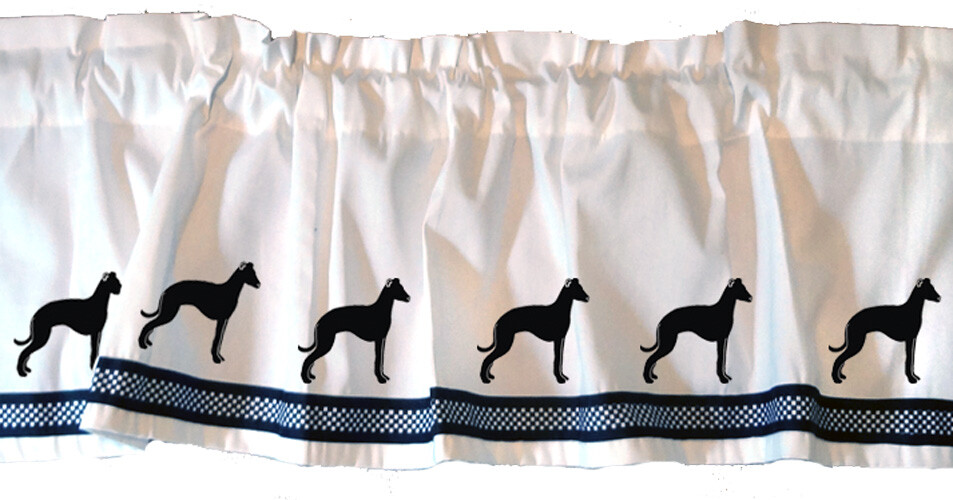 Italian Greyhound Cutie Dog Window Valance/Curtain *Your Choice of Colors*