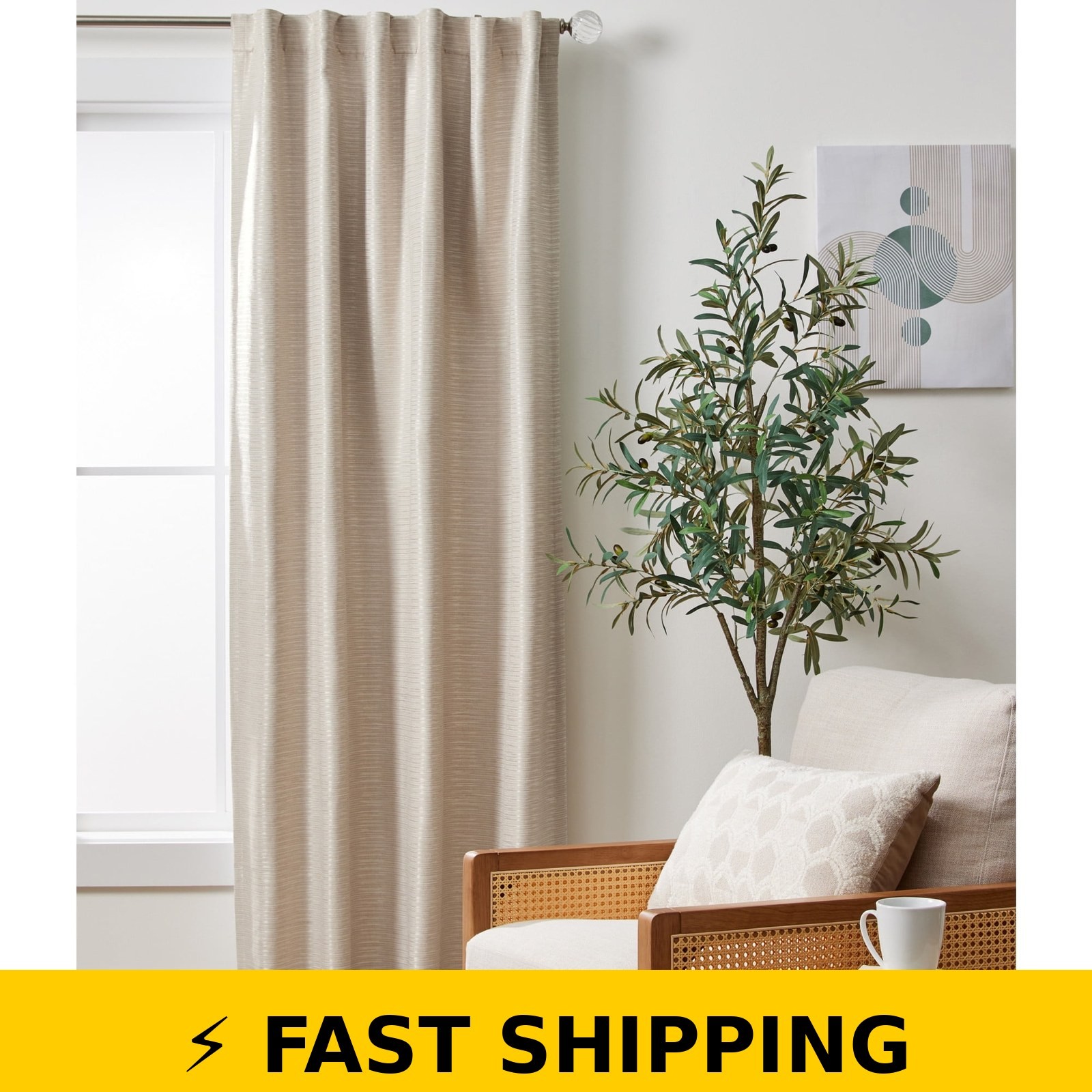 Better Homes & Gardens Striated Luxe Blackout Curtain – Vanilla Dream