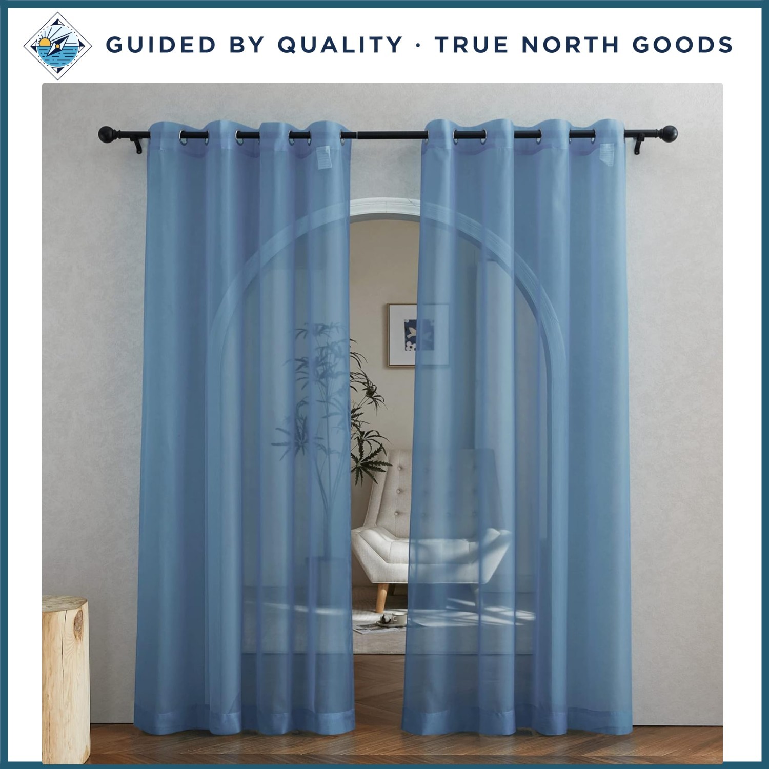 Elegant Sheer Voile Curtains 84 Inch Grommet Top for Bedroom or Living Room