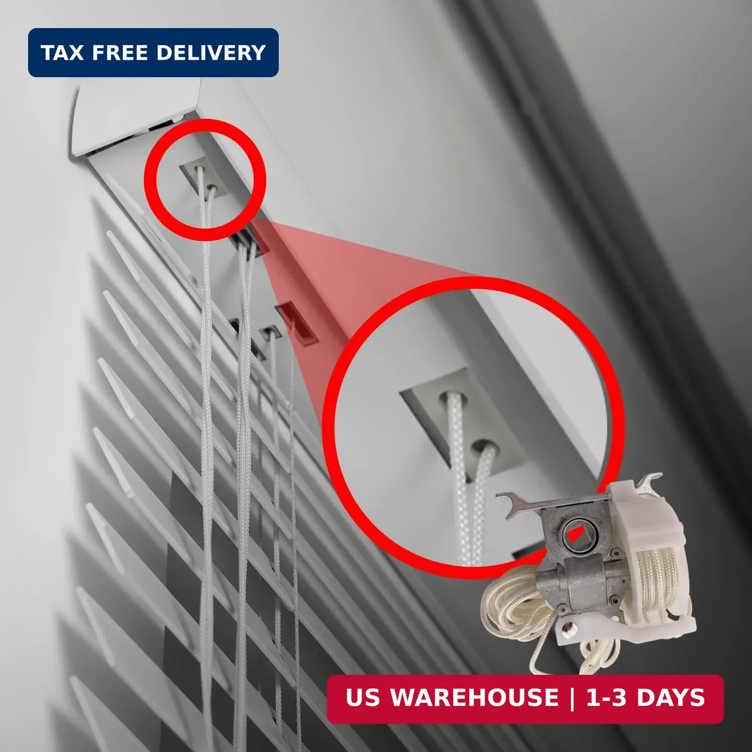 Amazing Drapery Hardware Pre-Corded High Profile Cord Tilt Control – Square Rod,