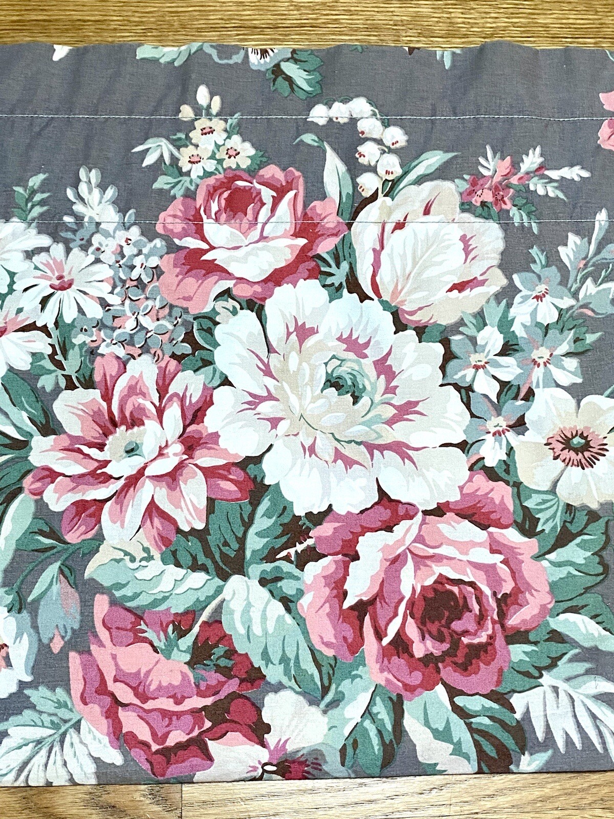 RALPH LAUREN KIMBERLY VALANCE 100% COTTON VINTAGE ROSES 82″x17.5″