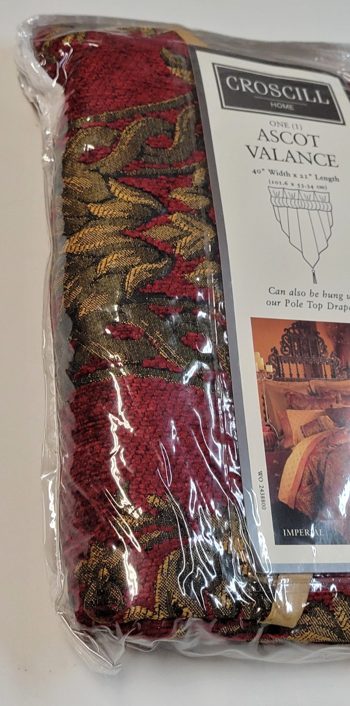 Croscill Imperial ( 1 ) Ascot Valance 40×21 Red w/ Gold Tassel PLS READ Multi