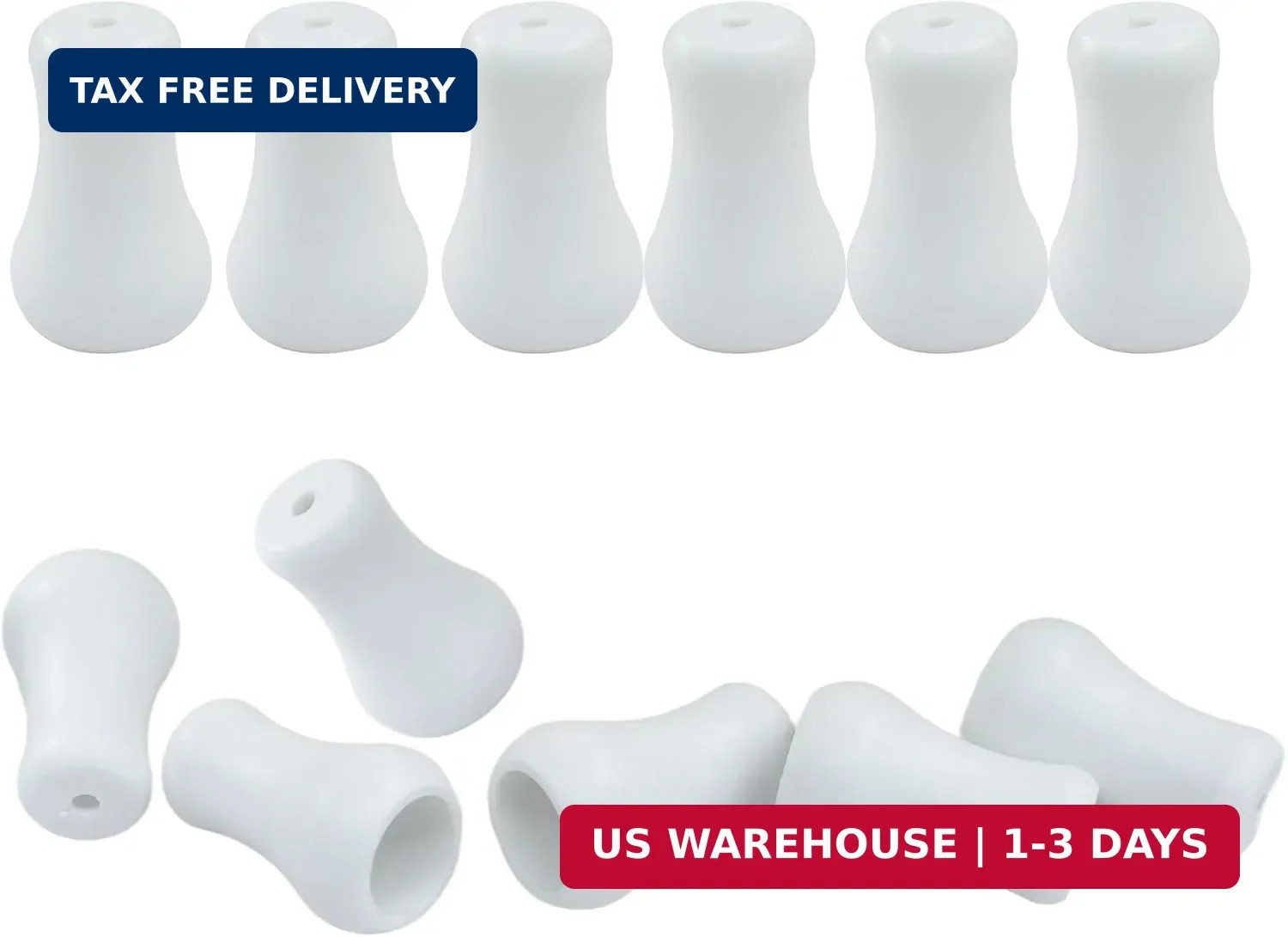 Window Blind Cord Knobs, White, 20 Pack | Plastic Cord Tassel Pulls, For Roman S