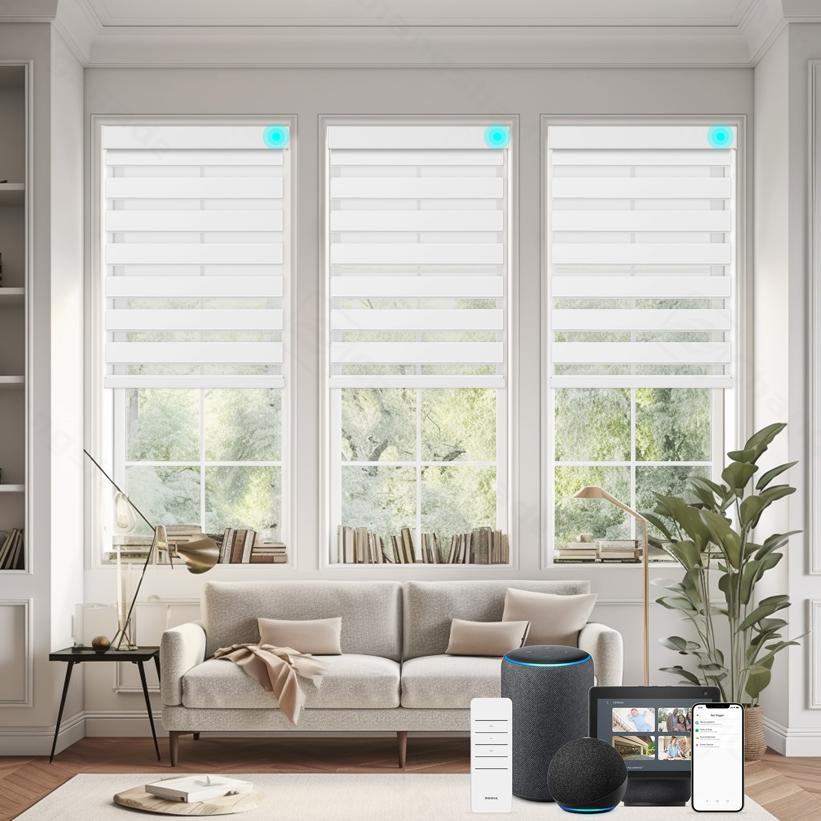 Changshade CUSTOM Smart Motorized Zebra Shades Remote Control Roller Blinds