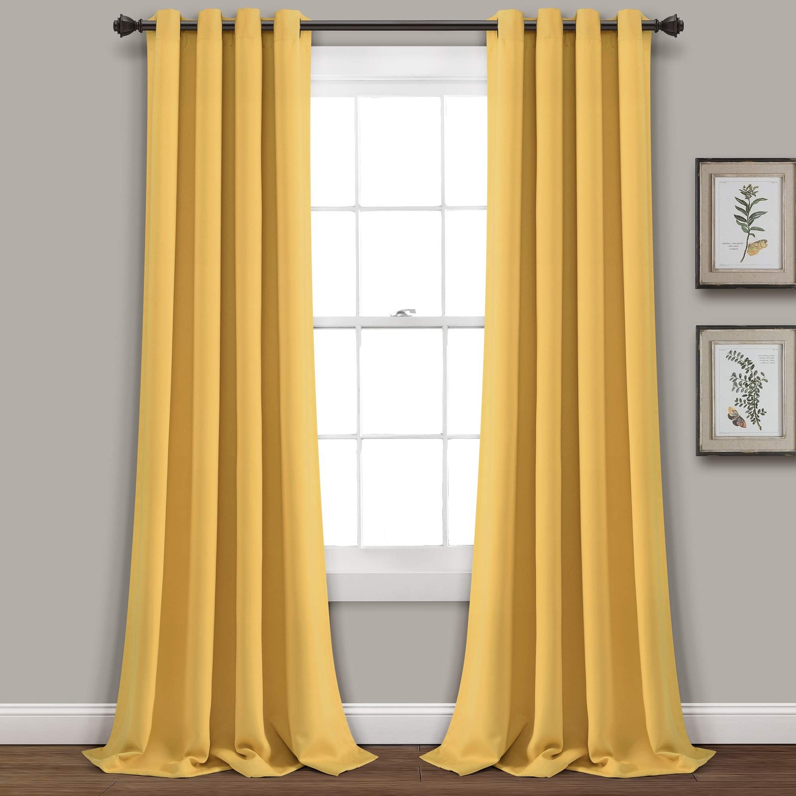 Lush Decor Yellow Insulated Grommet Blackout Curtains 52×108 Set of 2