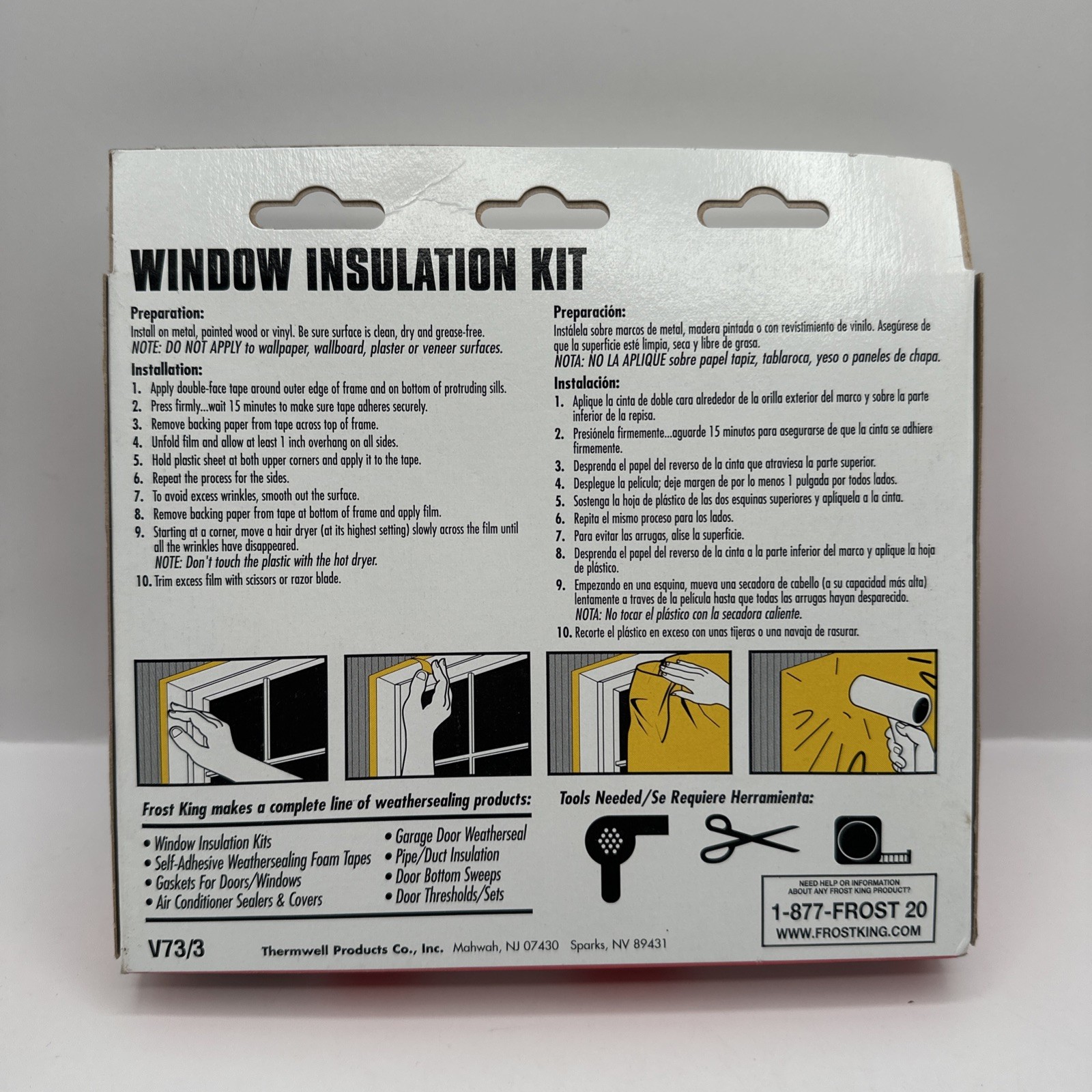 Frost King Indoor Window Insulation Shrink Kit 62 in x 42 in 3pk Clear NIB