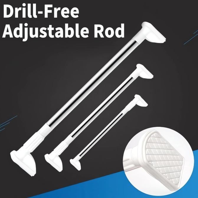 2pk Drill Free Adjustable Rod-2024 New Adjustable Pressure Curtain Rod