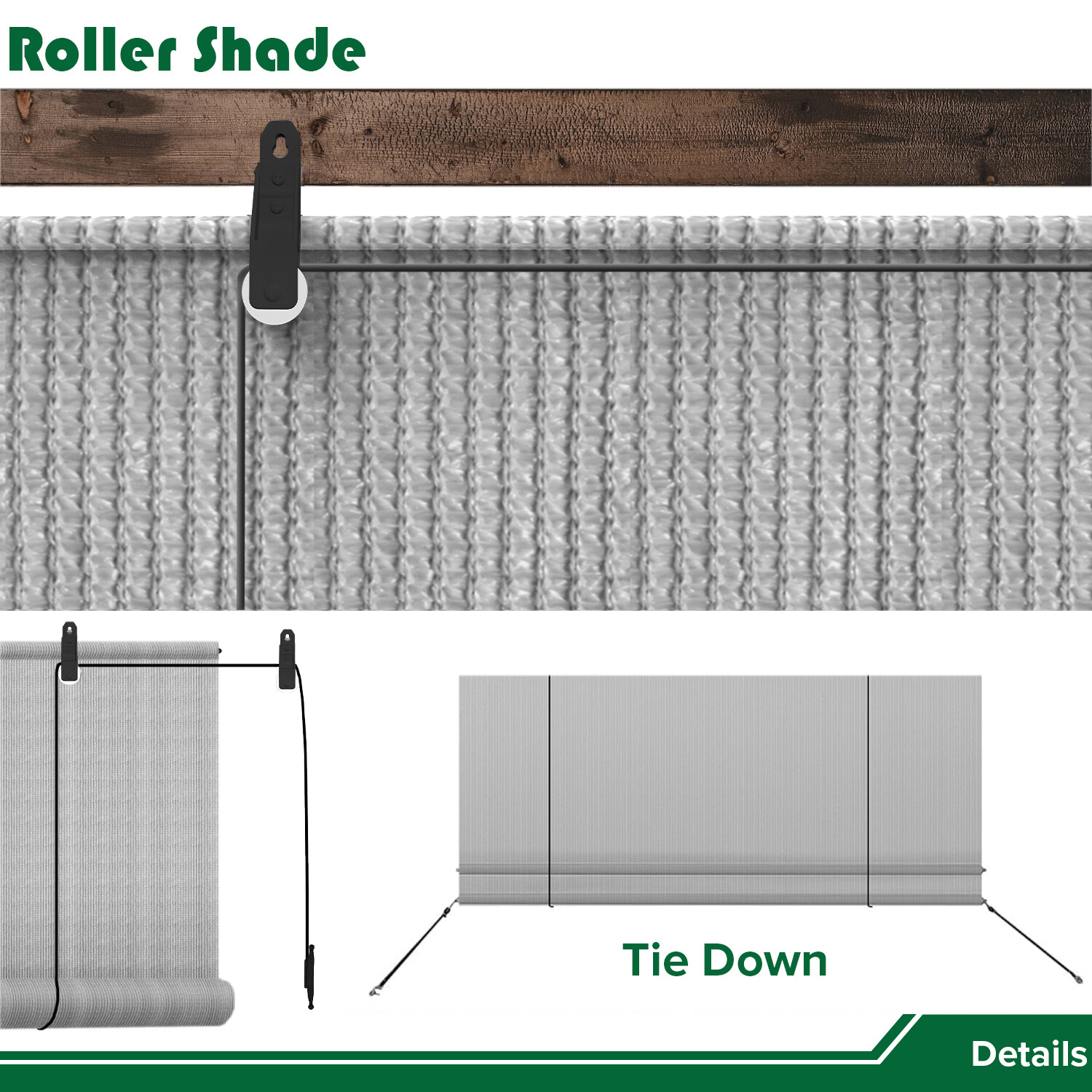 Outdoor Roll up Shade Roller Curtain For Patio Porch Pergola Balcony UV Block