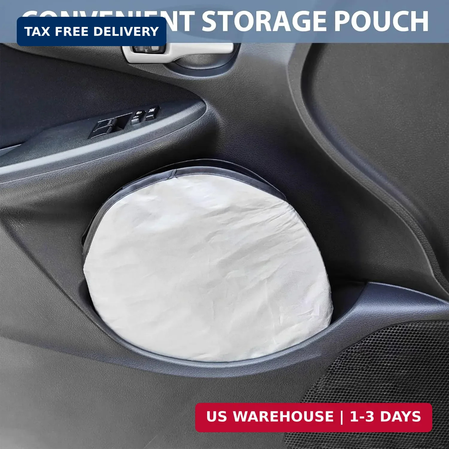 Windshield Sun Shade with Storage Pouch for SUVs, Durable 190T Polyester Sun Shi