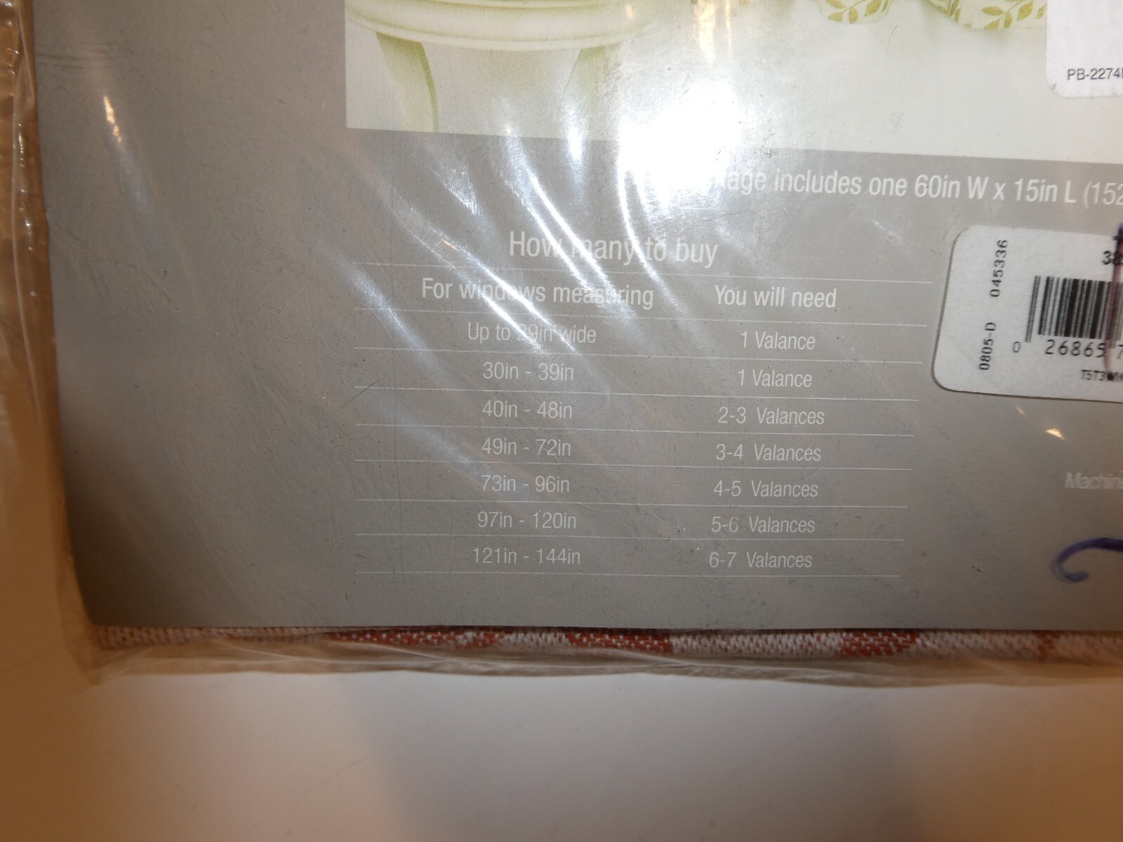 NEW Elrene Serene Kitchen Window (One Valance) 60″ wide x 15″ Long Color Spice
