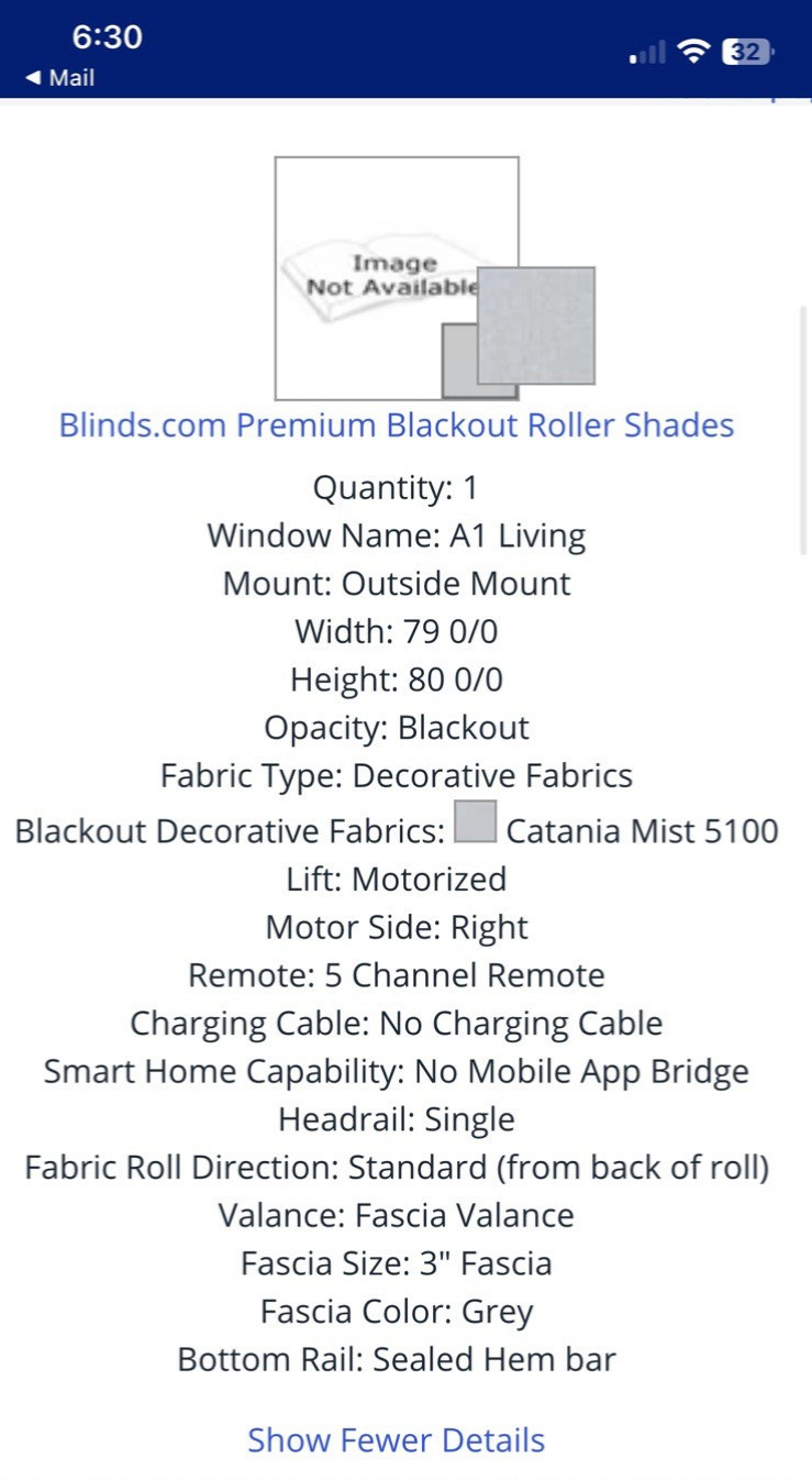 Premium custom blackout roller shades (quantity 4) 79×80 open box. Grey