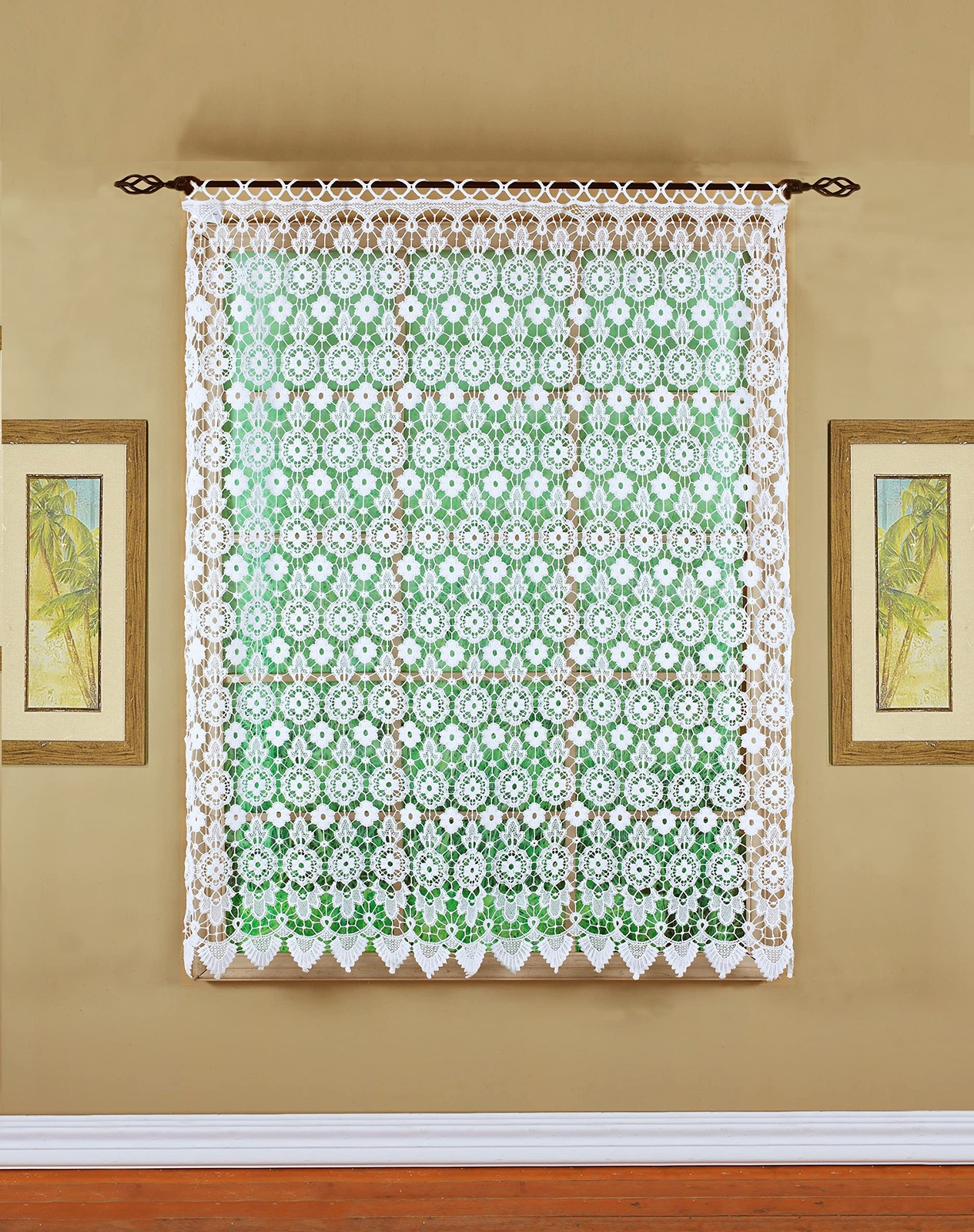 Today’S Curtain Todays Curtain Medallion Macram Panel 63White48W X 63L Lh0106K