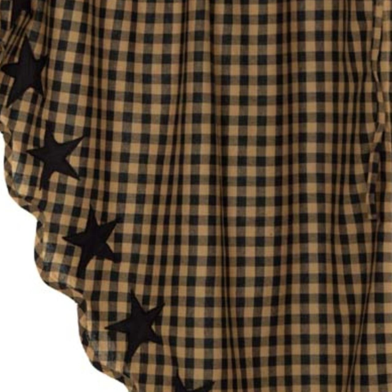 Country Village Shoppe Black Star Prairie Gathered Curtains 36×84 Rod Pocket Pai