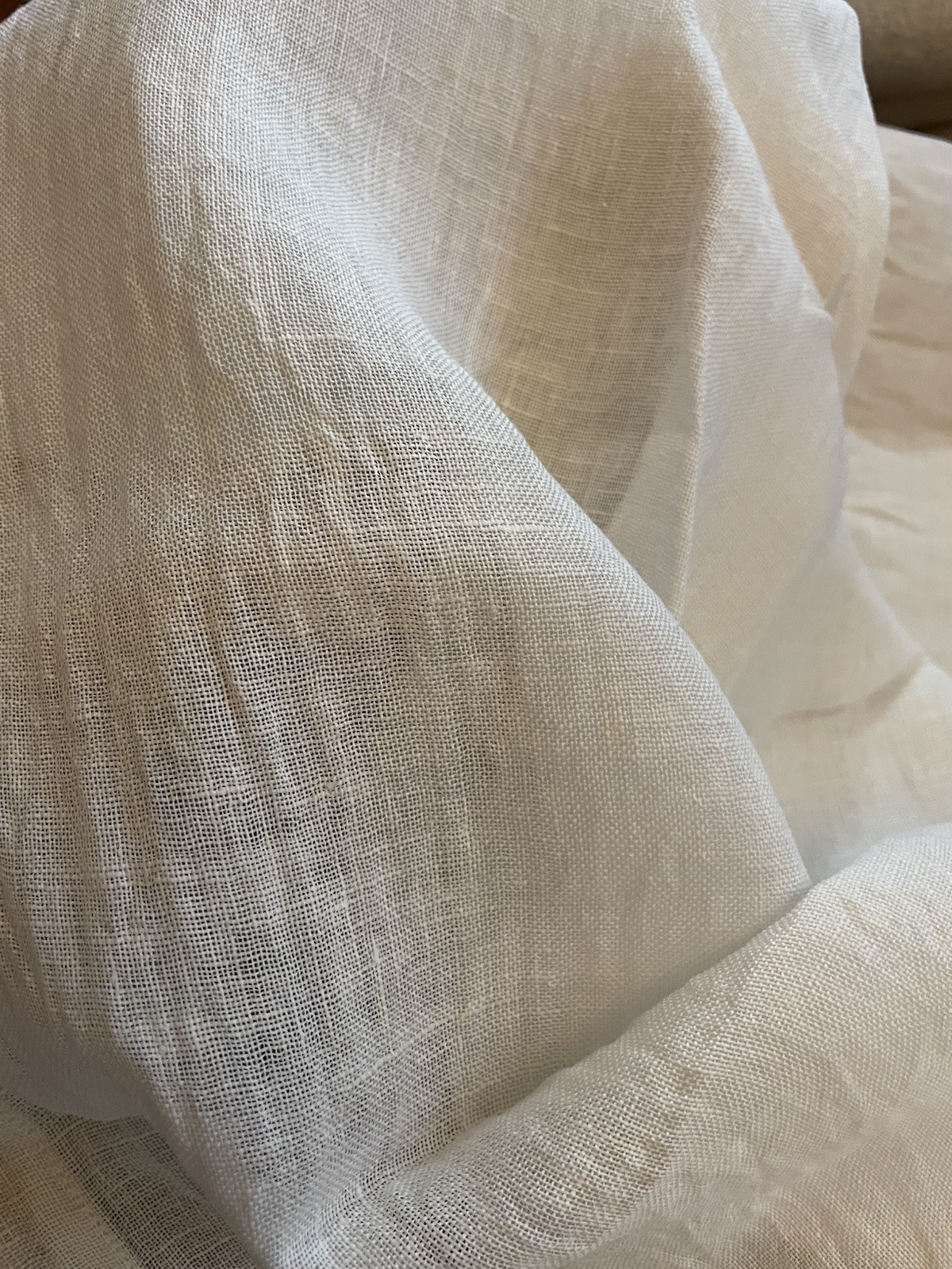 West Elm Linen White Window Curtain Panel 48 X96 Sheer Minimalist Tab Rod Pocket