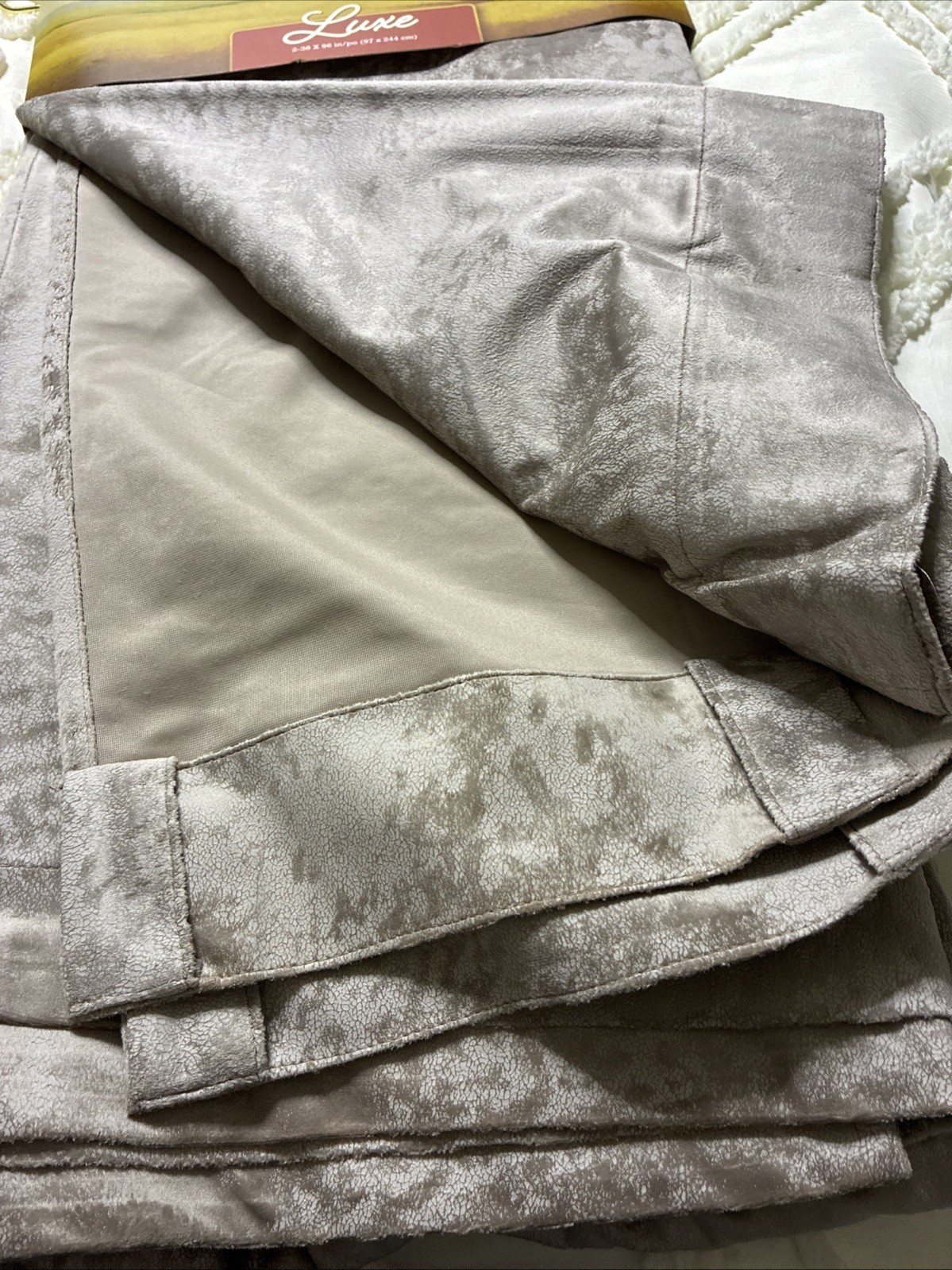 Curtains 2-panels 38 X 96 Inches 100% Polyester with a Suede Look