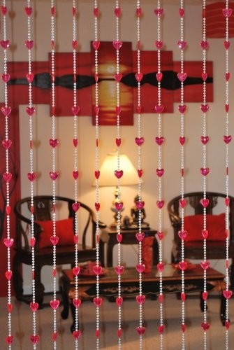 Beautiful Acrylic Beaded Curtain – Red Heart