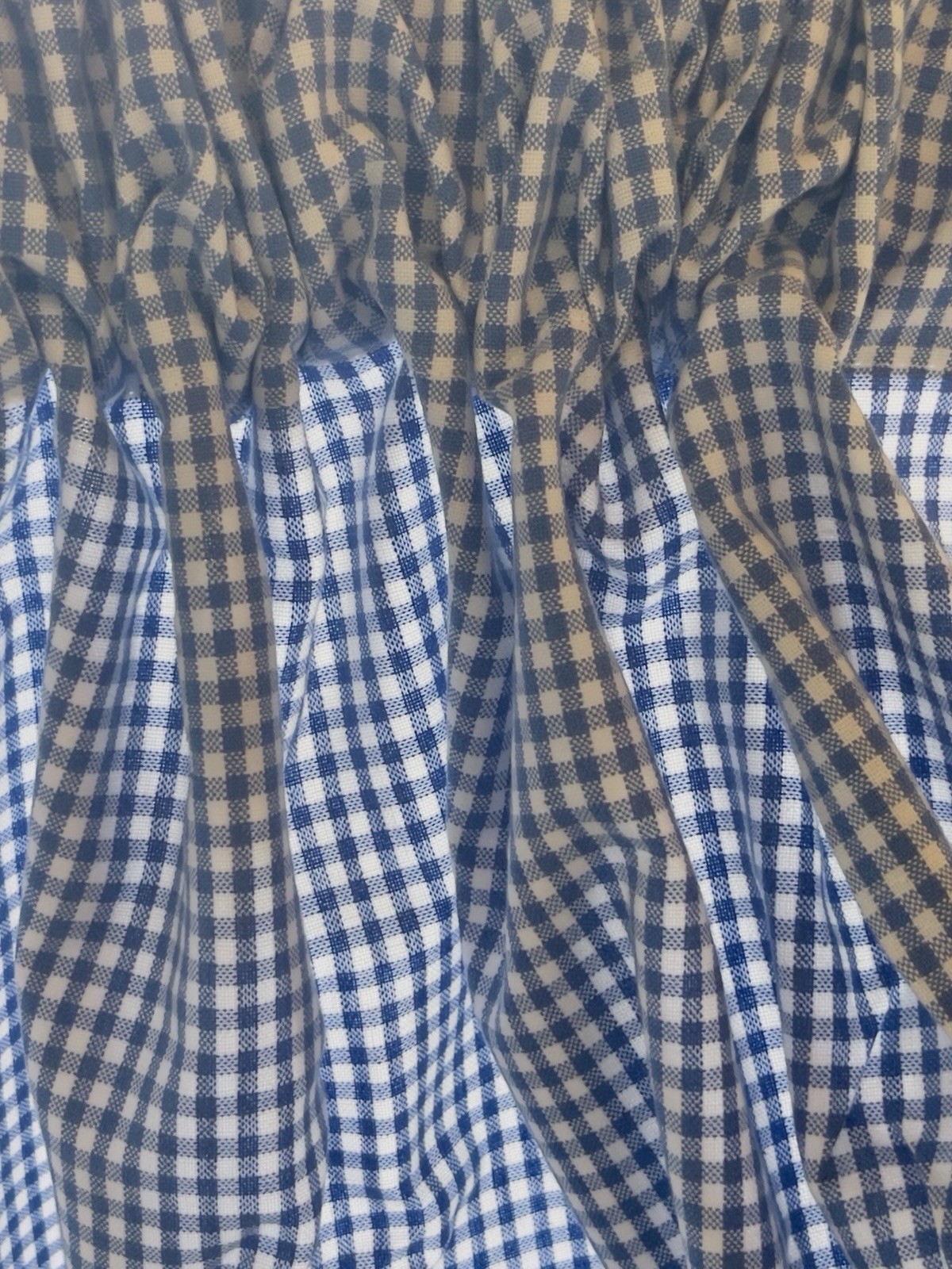 1 Pottery Barn Kids Blue Gingham Check Panel Curtain Drapes 44″ x 84” Cotton