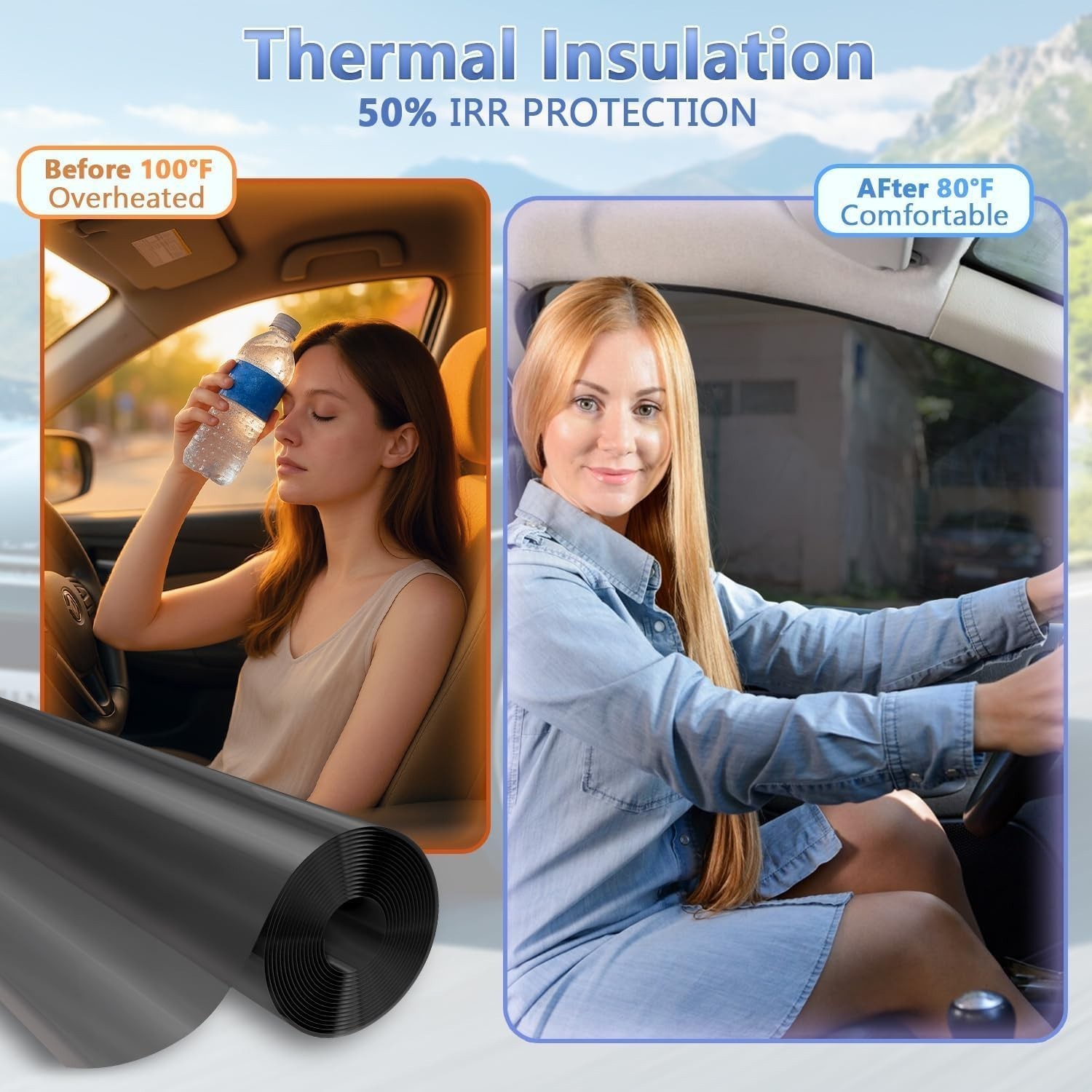 15% VLT Ceramic Car Window Tint Film – 20in * 20ft Window Privacy Film, 99% B…