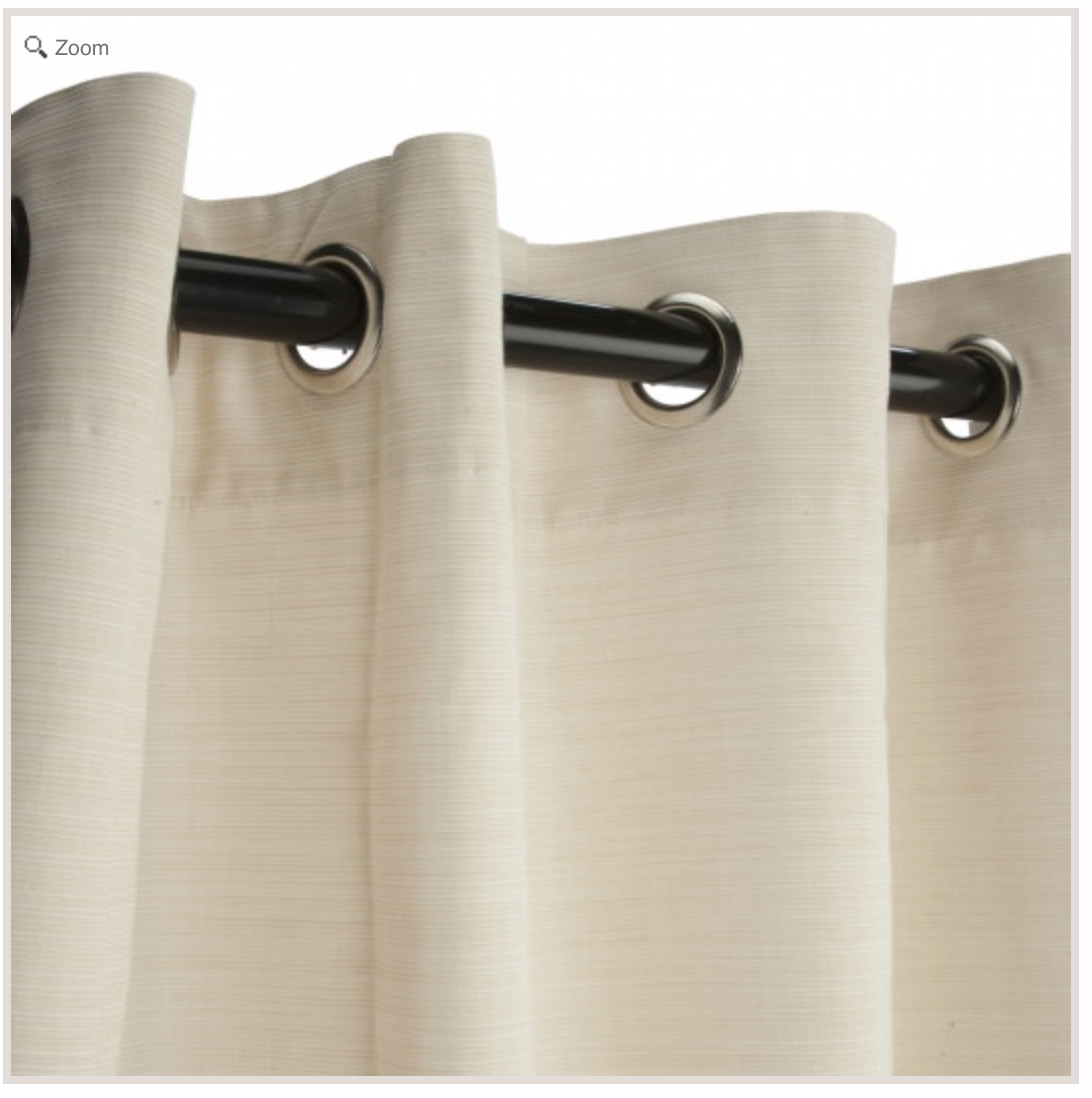 Sunbrella Dupione Pearl Outdoor Curtain with Nickel Plated Grommets 50 in. x 120