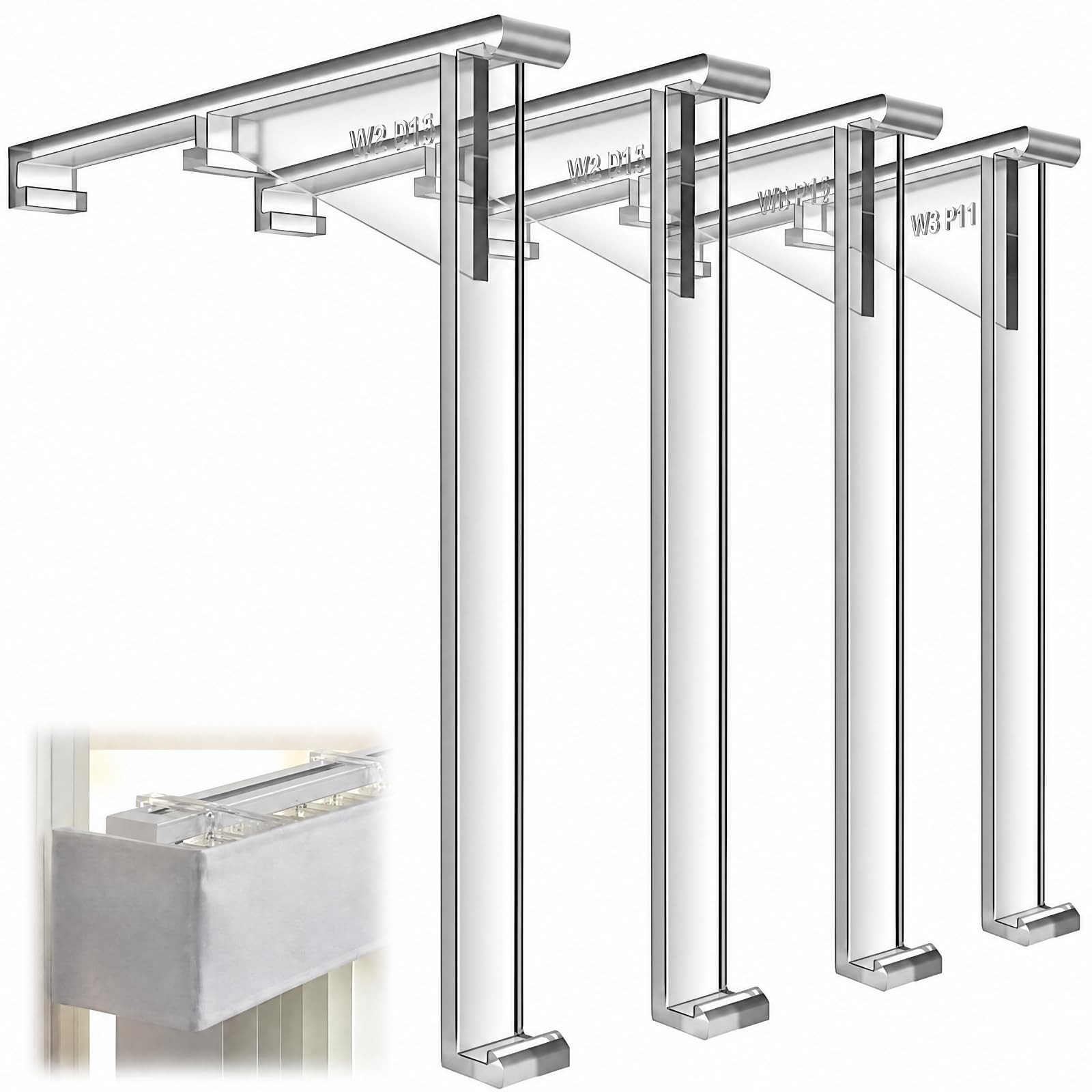 4 Pieces Valance Clips Vertical Blind Clear 3.5 x 3.75 inch,