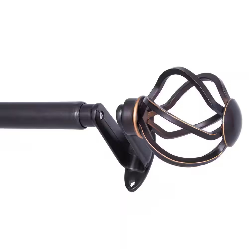 Cage Blackout 66 In.-120 In. Adjustable Single Wrap around Curtain Rod 5/8 In. D