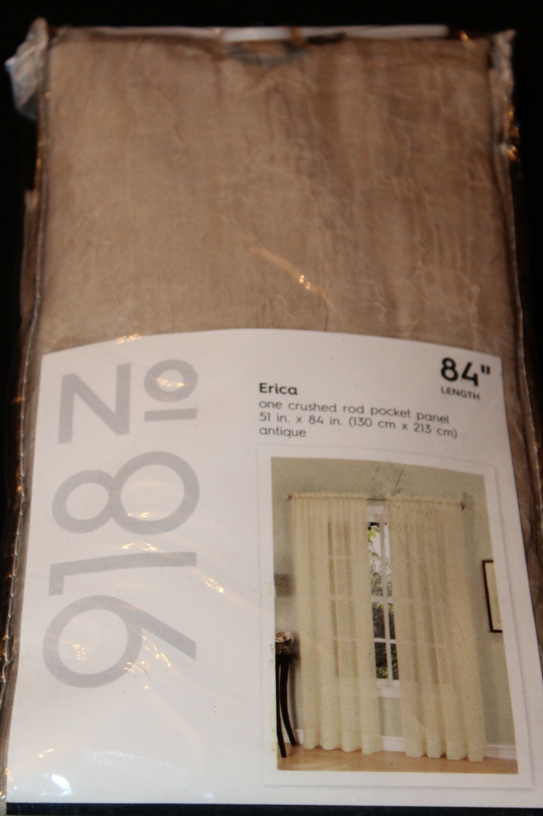 Erica Antique One (1) Crushed Crinkle Voile Rod Pocket Panel 51×84″