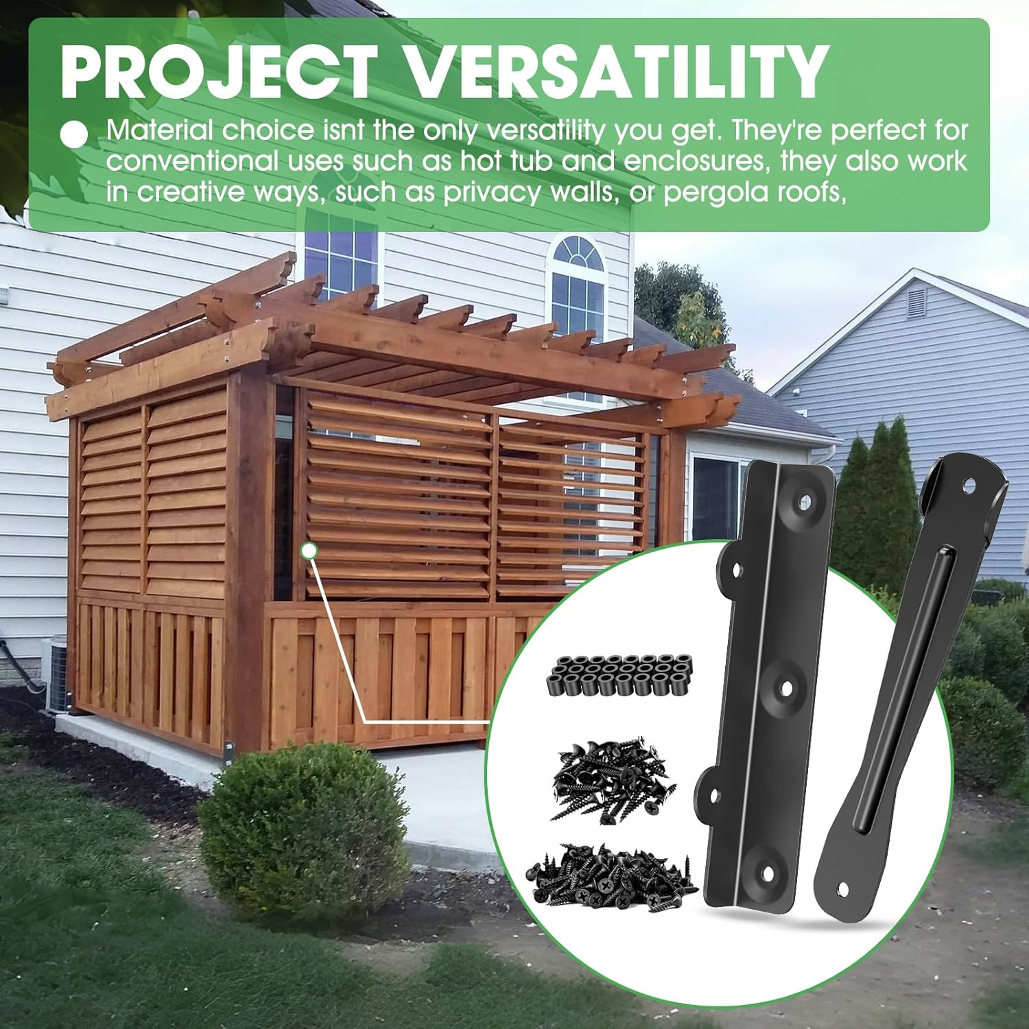 Louver Bracket Kit, Deck Sunblind System Hardware – Metal Louver Brackets for Ou