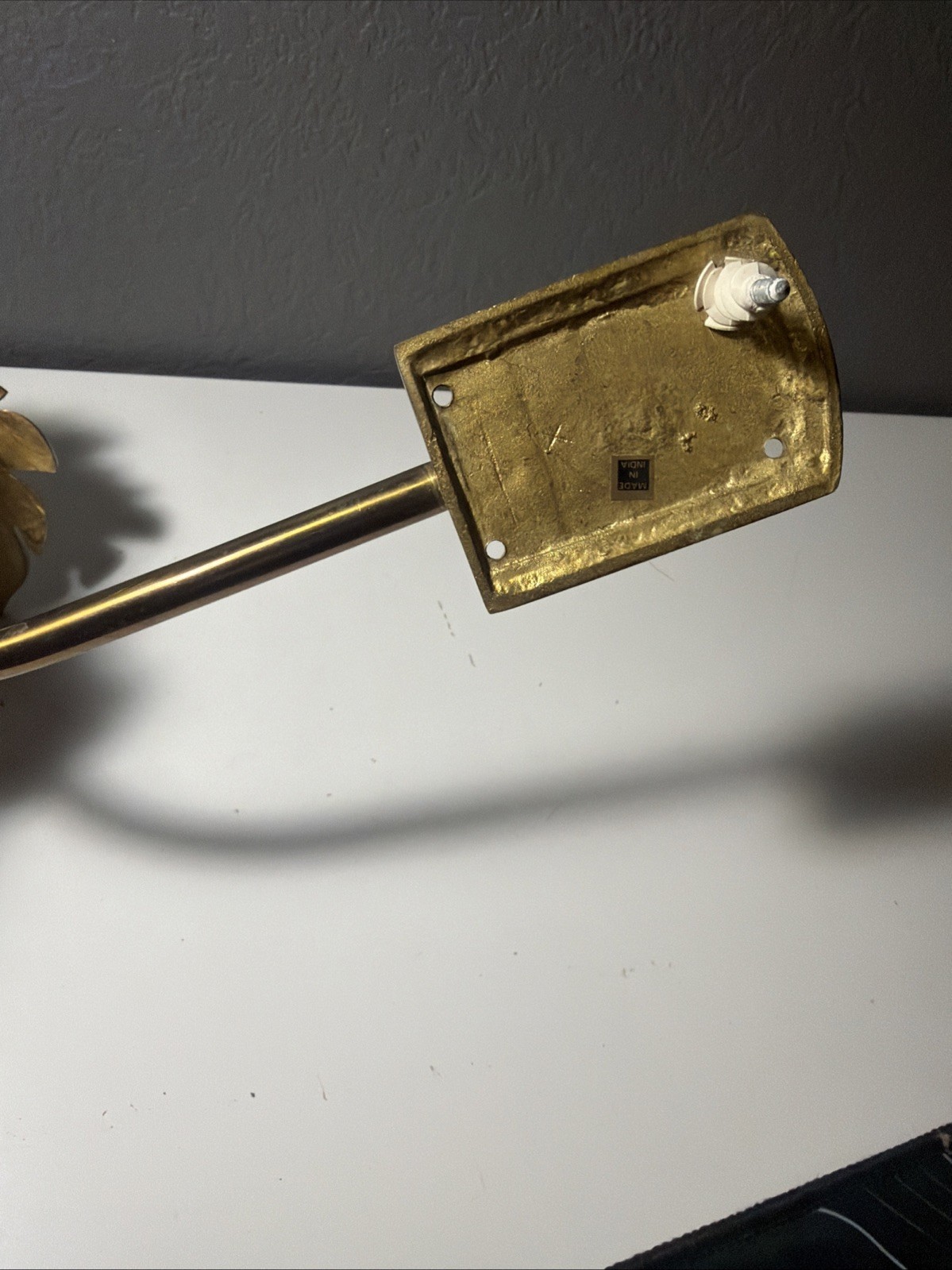 Pair of Vintage Brass Leaf Curtain Tiebacks~ French Art Deco Style
