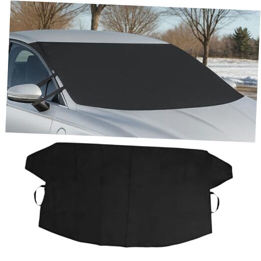 Car Windshield Snow Ice Cover, Oxford Waterproof Auto Sun Shade, 74” × Front