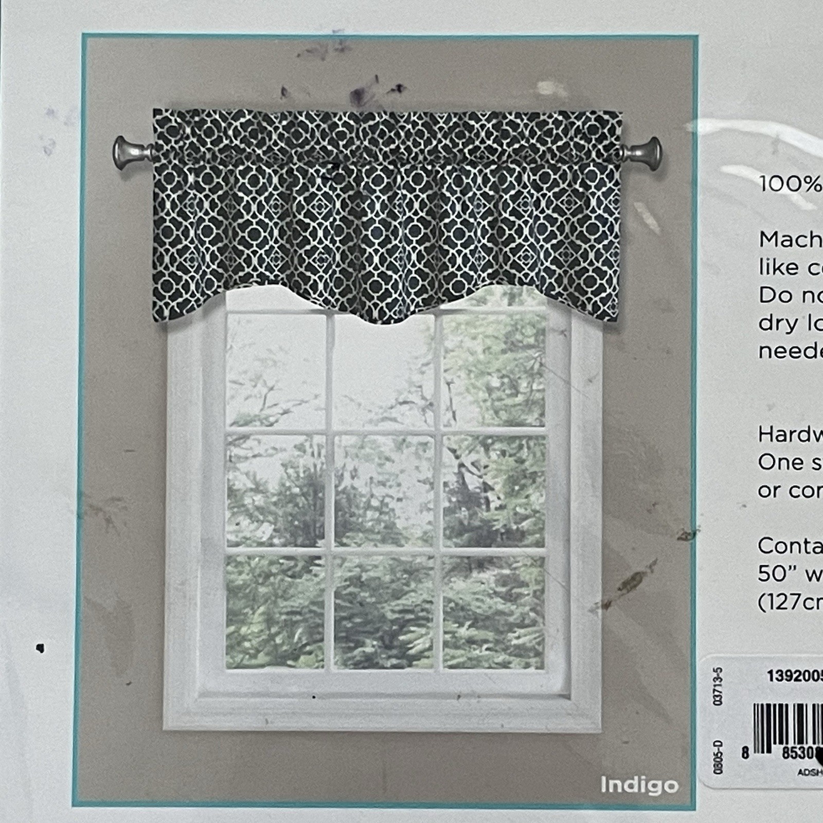 Waverly Lovely Lattice Wave Valance Indigo Blue 50×16