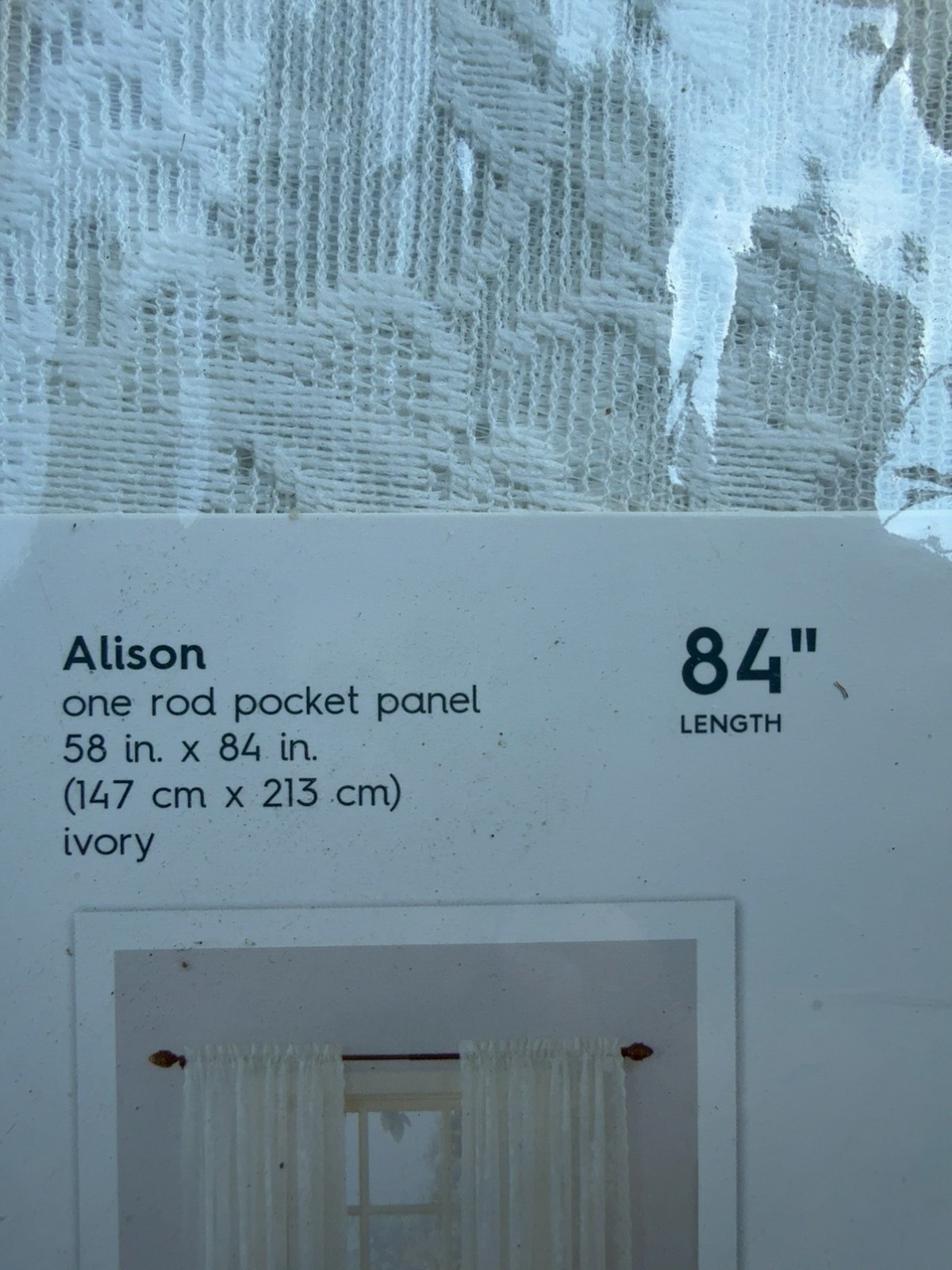 Lichtenberg Alison Ivory Rod Pocket Curtain Panel 58 x 84 New Sealed No. 918