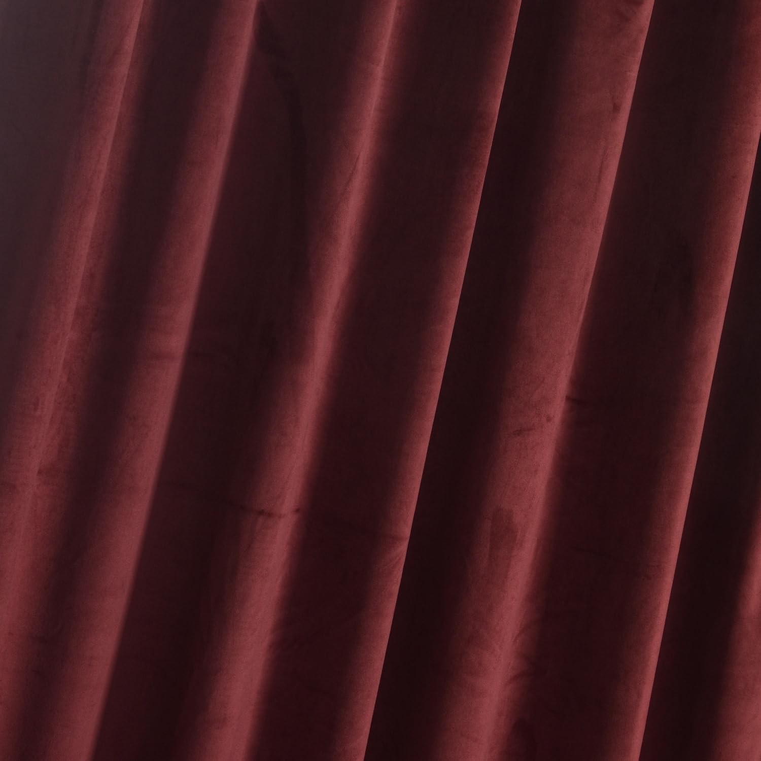 Ruby Wine Velvet Thermal Curtains 63 inches Long Back Tab Luxury Soft Velvet