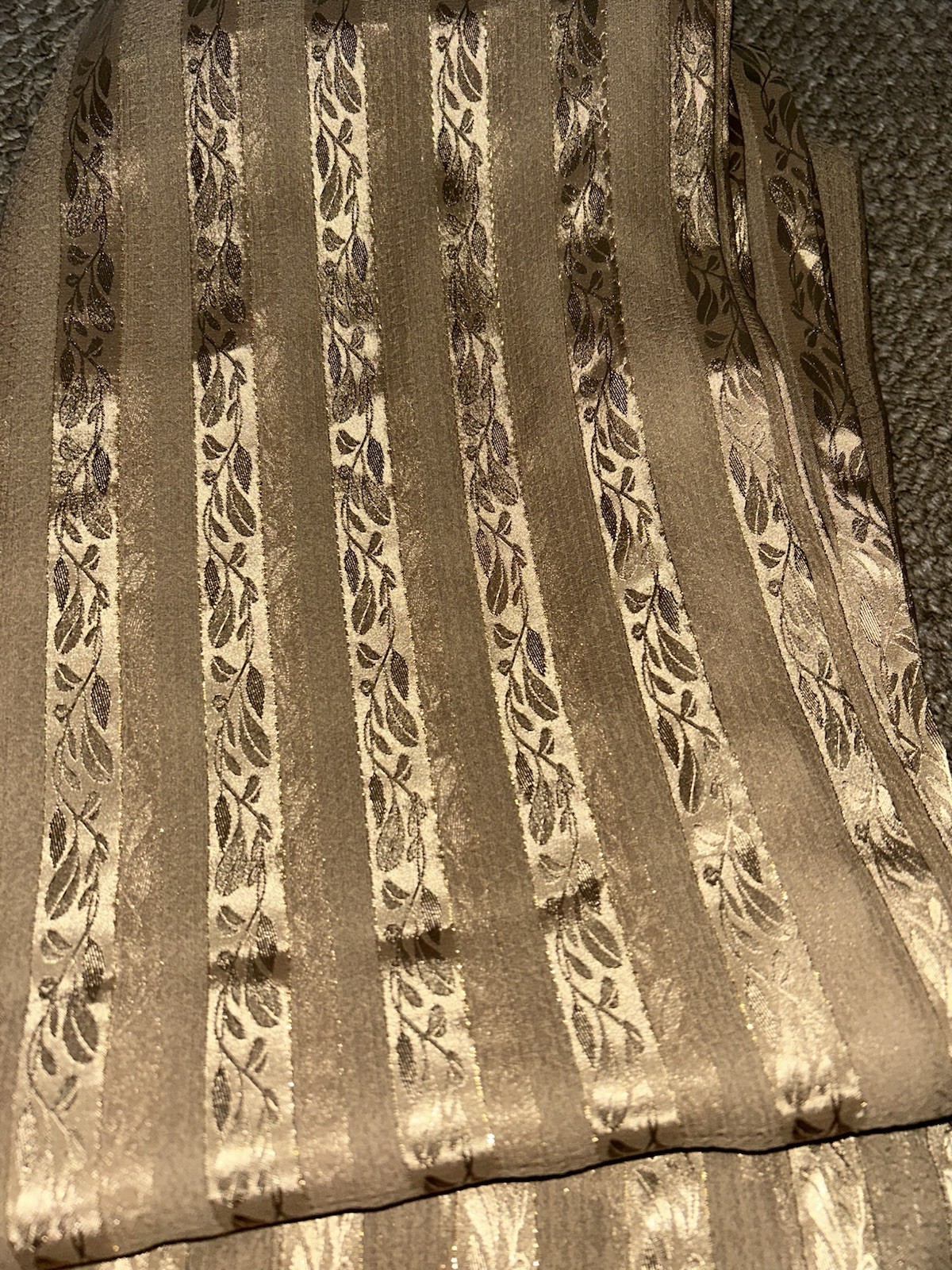 Croscill Gold Pole Top Panels Pair 40x 180 Metallic Thread Semi Sheer Elegant