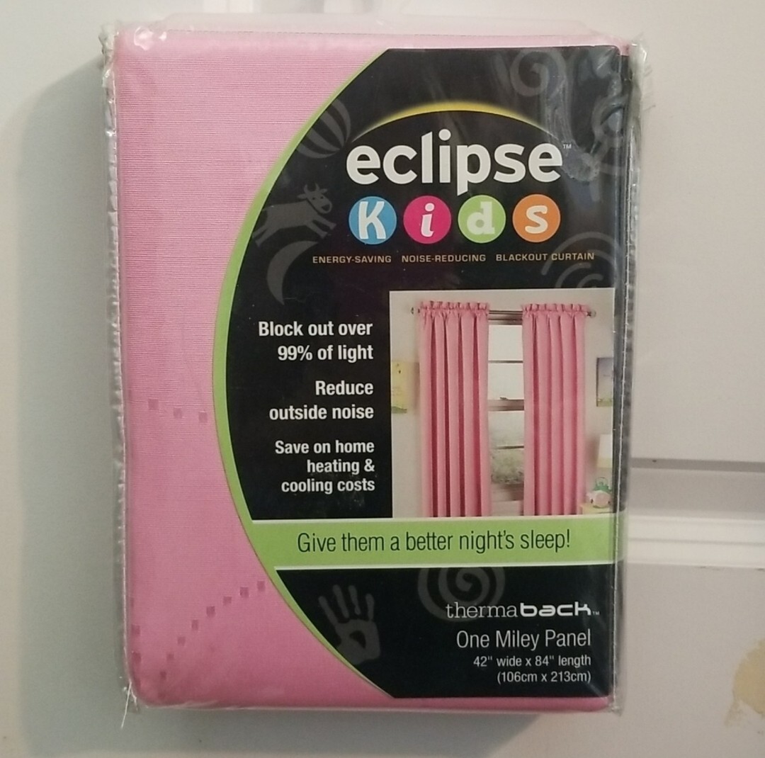 Eclipse Kids 84″ x 42″ Thermal Blackout Panel, Pink, NEW UNOPENED