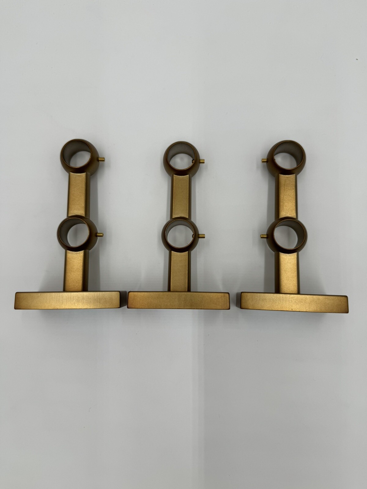 Williams Sonoma Double Curtain Bracket Assembly Hardware Kit Simple Barral Brass