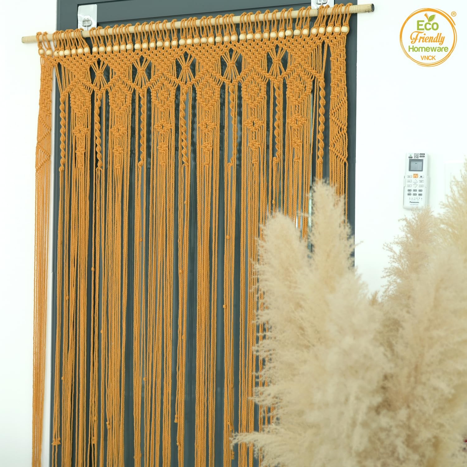 Boho Curtains For Living Room, Macrame Wall Hanging, Bead Doorway Curtain, Be…