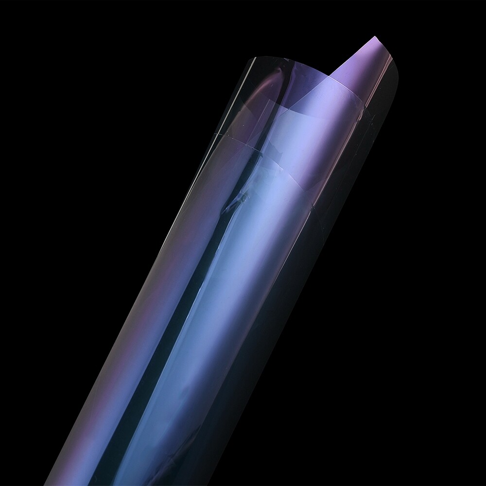US 74%VLT 1*3M Car Window Tinting Chameleon Purple to Blue Sunshade Film Sticker