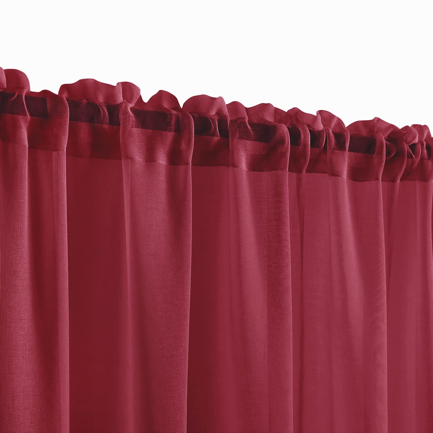 Red Sheer Curtains 84 Inches Long, Romantic Transparent Valentines Day Voile …
