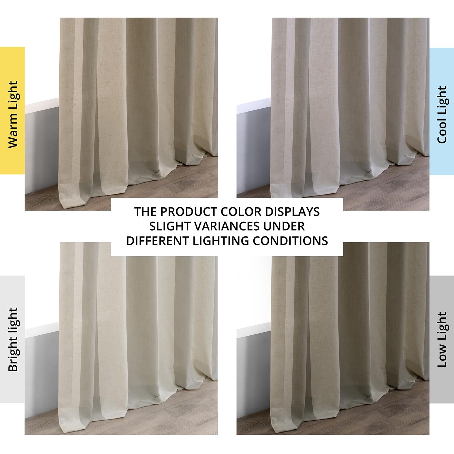 Linen Blend Stripe Curtains for Bedroom (1 Panel) 50 X 84, FHLCH-YL7176217-84…