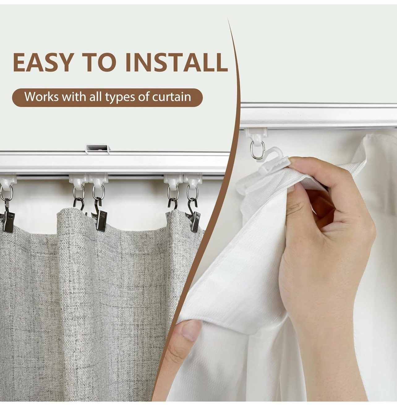 Curtain Tracks Ceiling Wall Mounted Heavy-Duty Curtains Rails Room Divider