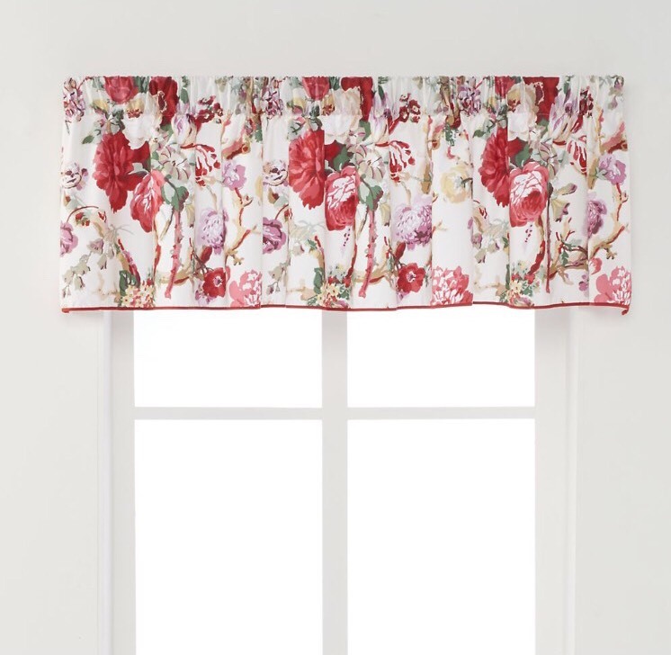 CHAPS Window VALANCE Size: 80 x 17″ New SHIP FREE Red Pink Floral SARAH Bedding